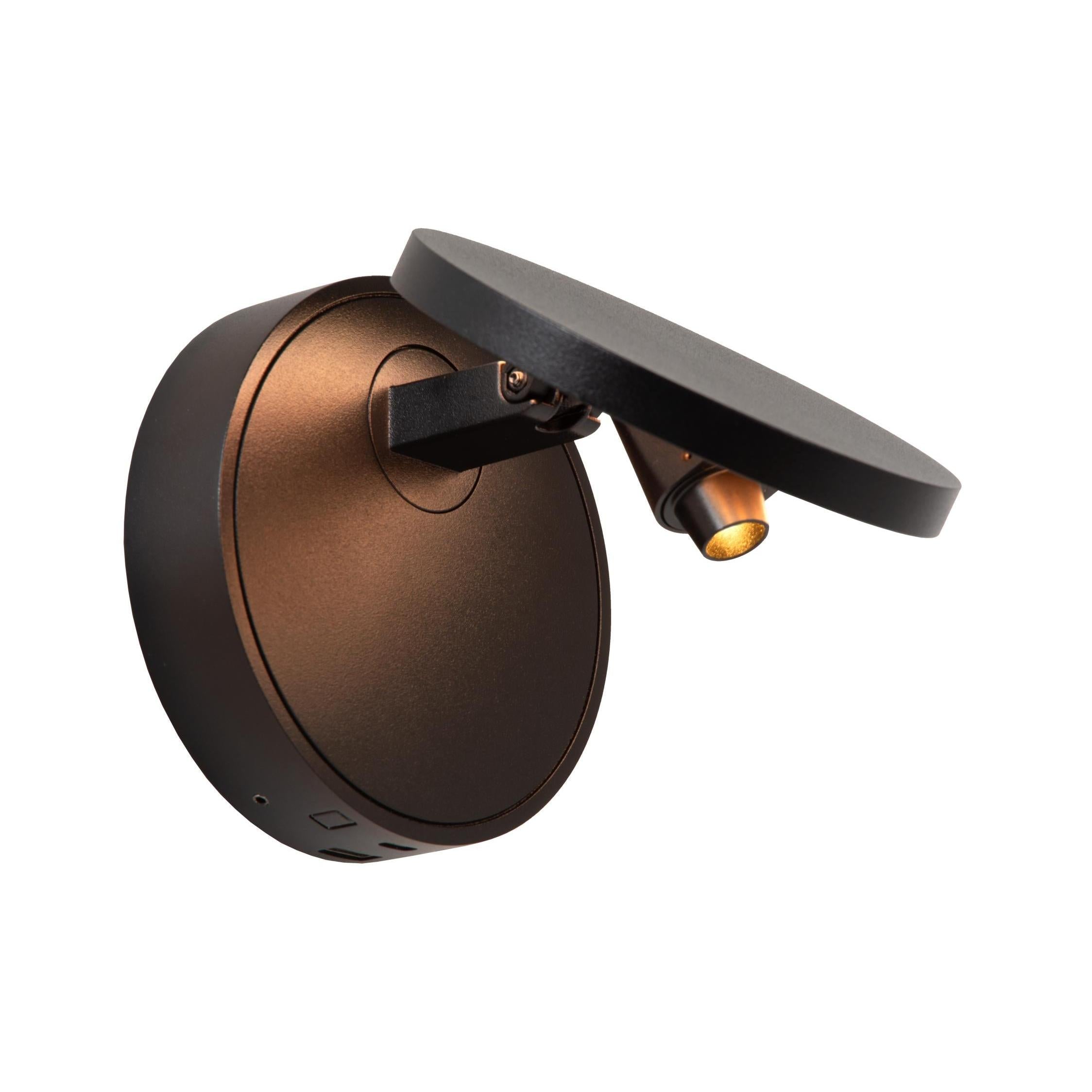 Lucide UFOR - Wandlamp - Ø 12 cm - LED Dim to warm - 1800K/3000K - Zwart | Premium - KwaliteitWonen.nl