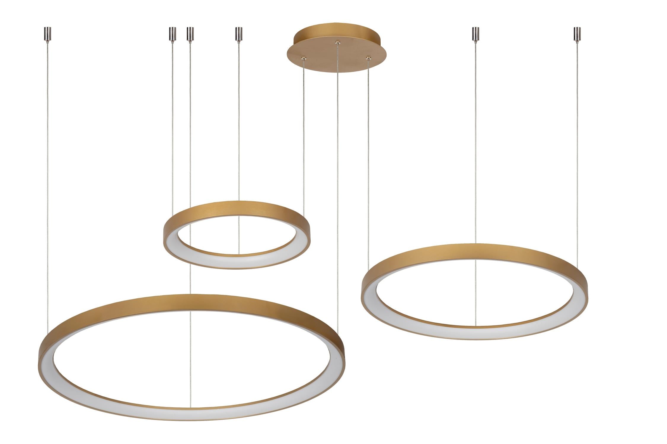 Lucide VIDAL - Hanglamp - Ø 78 cm - LED Dimb. - 1x120W 2700K - Mat Goud / Messing | Premium - KwaliteitWonen.nl