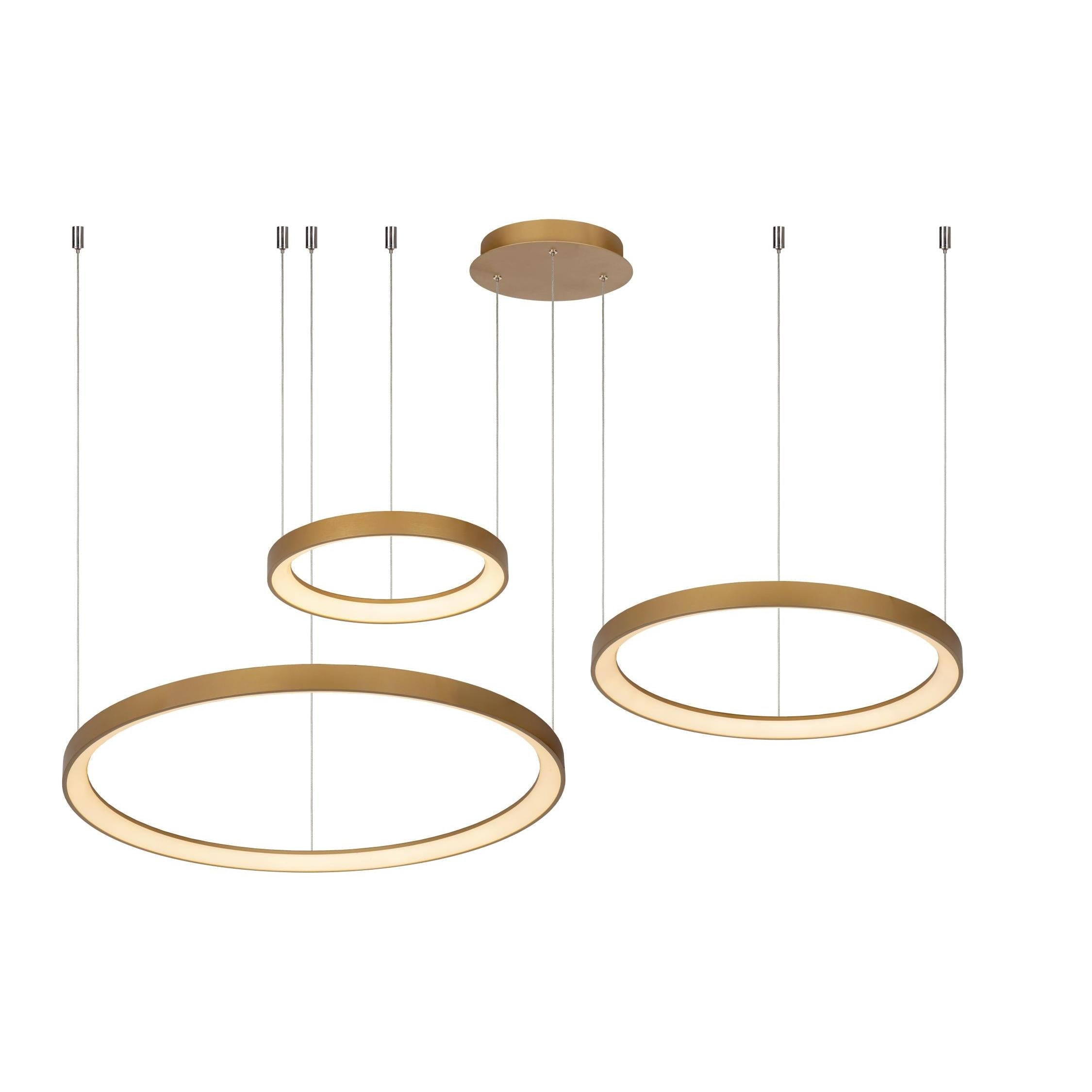 Lucide VIDAL - Hanglamp - Ø 78 cm - LED Dimb. - 1x120W 2700K - Mat Goud / Messing | Premium - KwaliteitWonen.nl