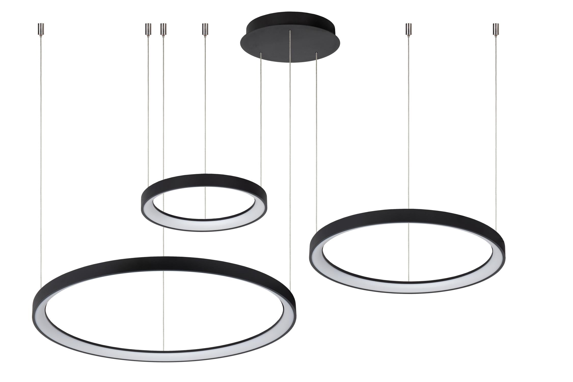 Lucide VIDAL - Hanglamp - Ø 78 cm - LED Dimb. - 1x120W 2700K - Zwart | Premium - KwaliteitWonen.nl