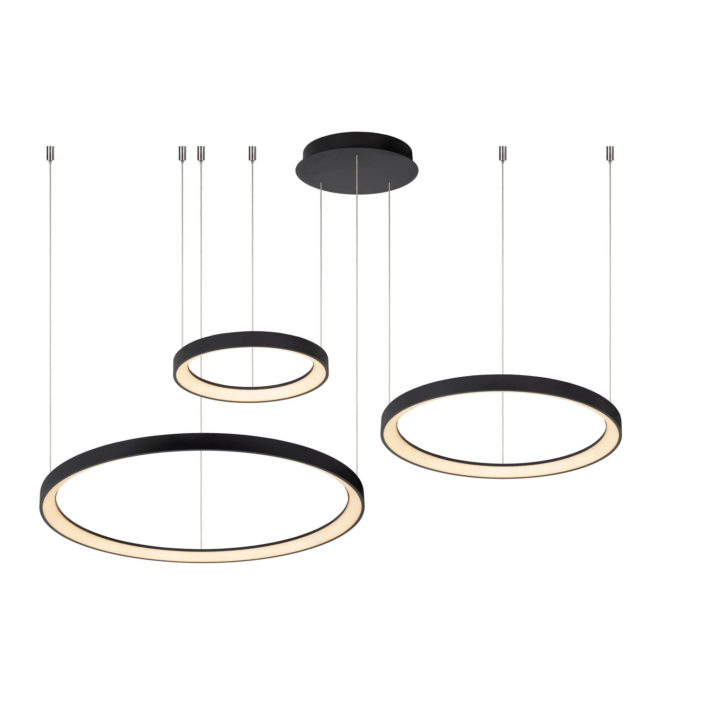 Lucide VIDAL - Hanglamp - Ø 78 cm - LED Dimb. - 1x120W 2700K - Zwart | Premium - KwaliteitWonen.nl