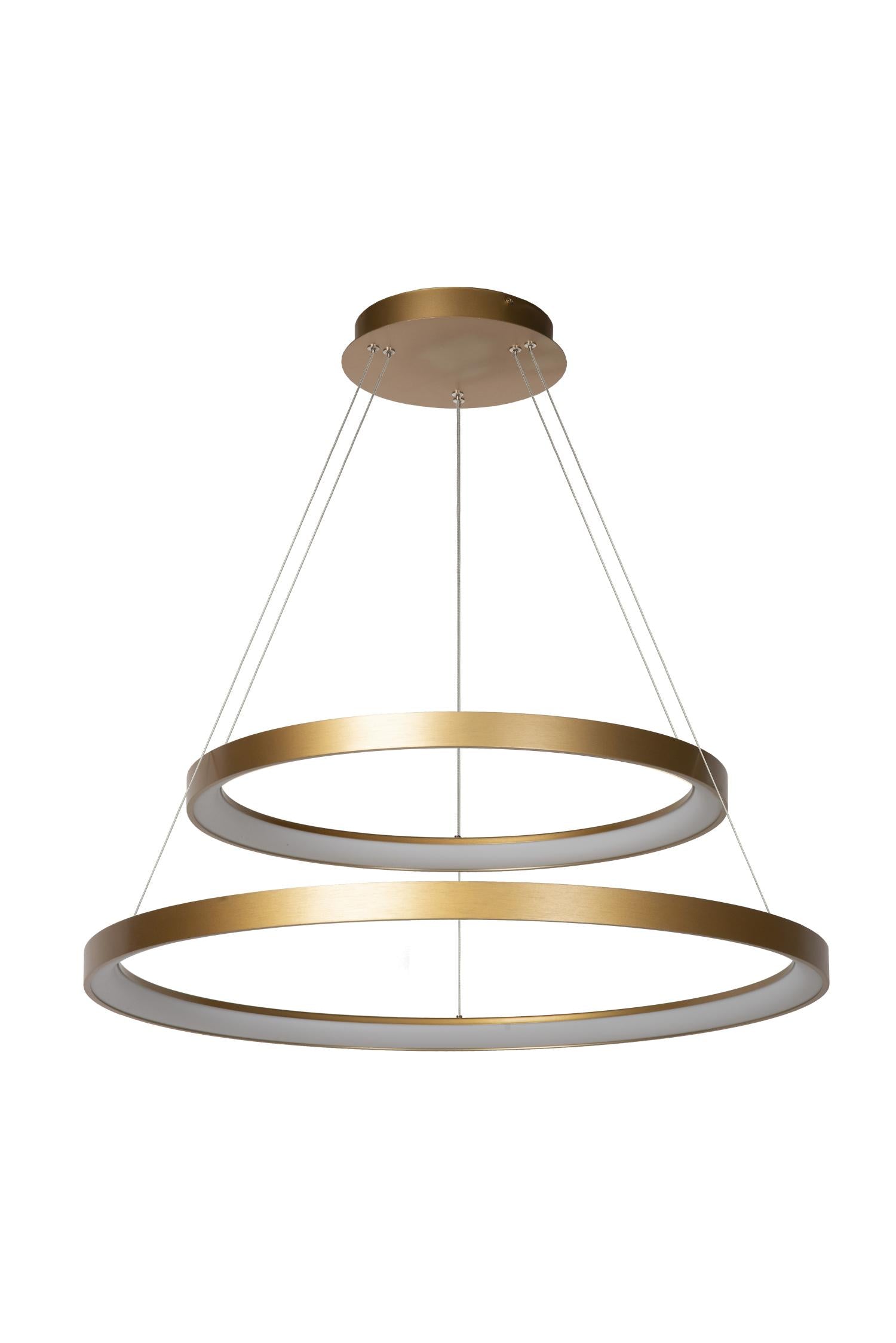 Lucide VIDAL - Hanglamp - Ø 78 cm - LED Dimb. - 1x92W 2700K - Mat Goud / Messing | Premium - KwaliteitWonen.nl