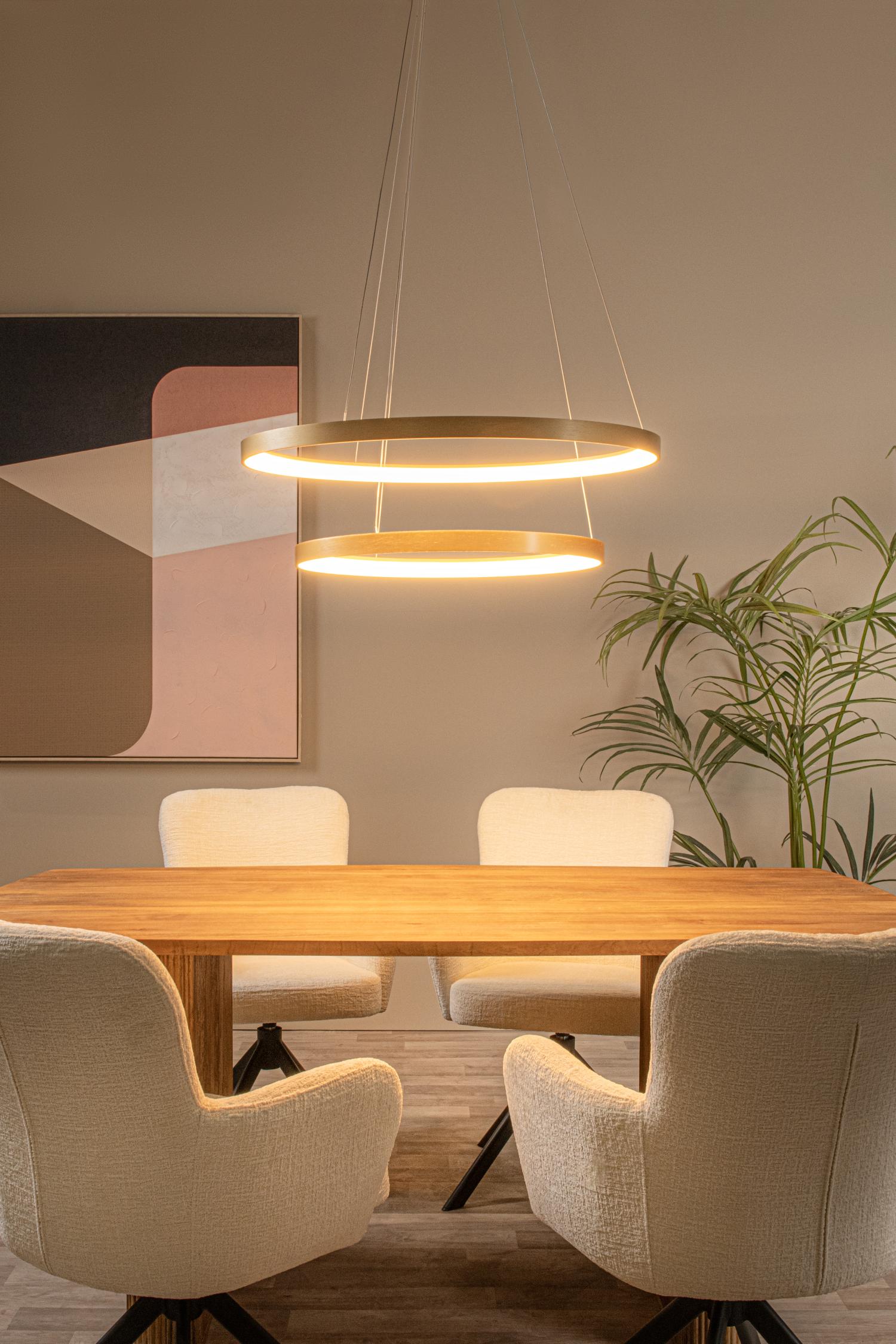 Lucide VIDAL - Hanglamp - Ø 78 cm - LED Dimb. - 1x92W 2700K - Mat Goud / Messing | Premium - KwaliteitWonen.nl