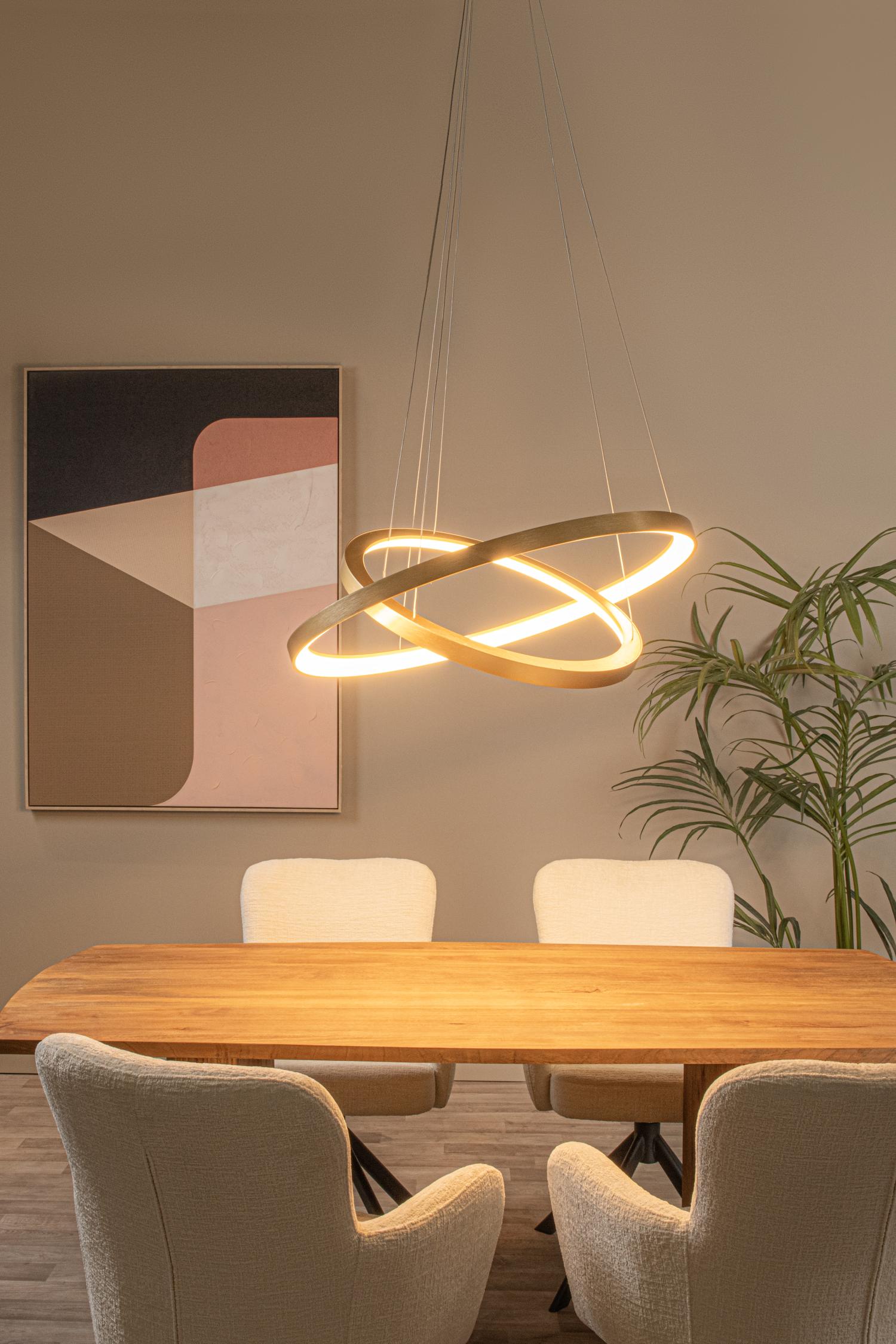 Lucide VIDAL - Hanglamp - Ø 78 cm - LED Dimb. - 1x92W 2700K - Mat Goud / Messing | Premium - KwaliteitWonen.nl