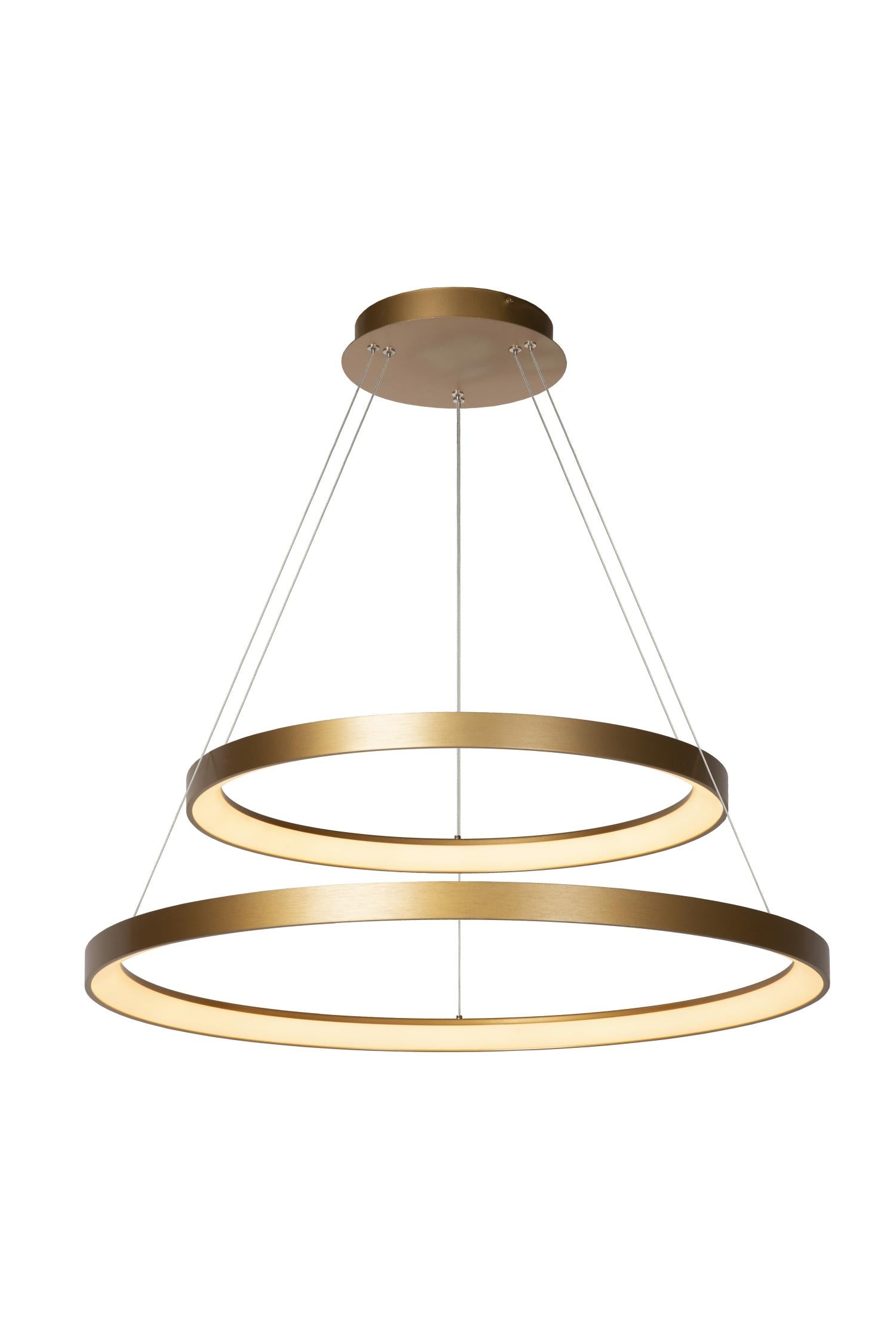 Lucide VIDAL - Hanglamp - Ø 78 cm - LED Dimb. - 1x92W 2700K - Mat Goud / Messing | Premium - KwaliteitWonen.nl