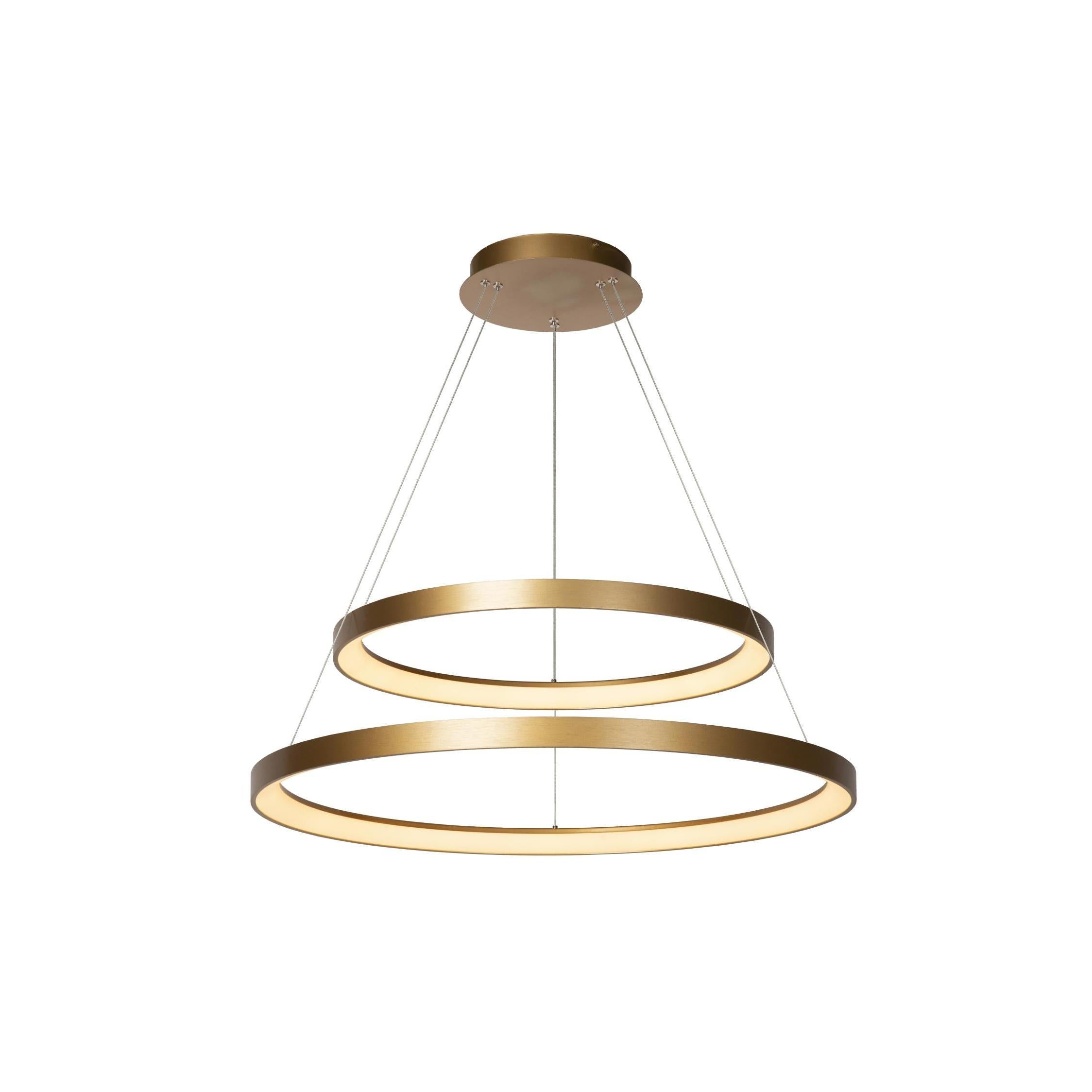 Lucide VIDAL - Hanglamp - Ø 78 cm - LED Dimb. - 1x92W 2700K - Mat Goud / Messing | Premium - KwaliteitWonen.nl