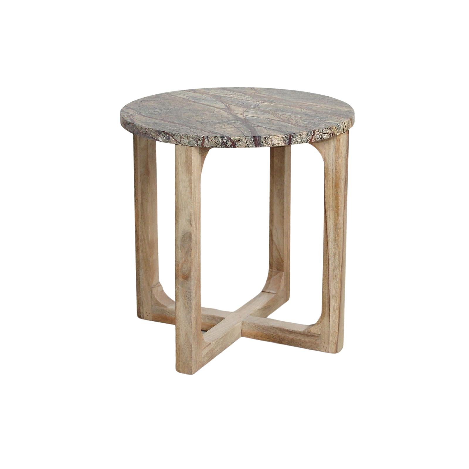 Raw Materials Bijzettafel Bizar Rond 50cm Marmer Bruin-Kwaliteitwonen.nl