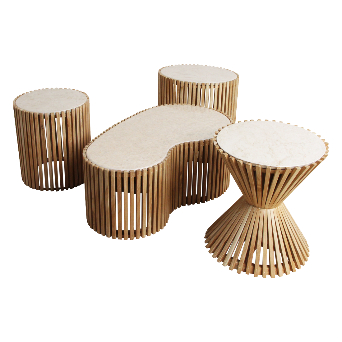 Raw Materials Bijzettafel Infinity Hourglass Rond 46cm Marmer - KwaliteitWonen.nl