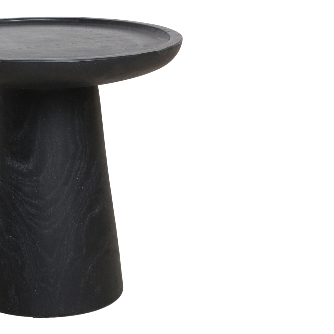 Raw Materials Bijzettafel Nero Dusk Rond 40cm Teakhout Zwart - KwaliteitWonen.nl
