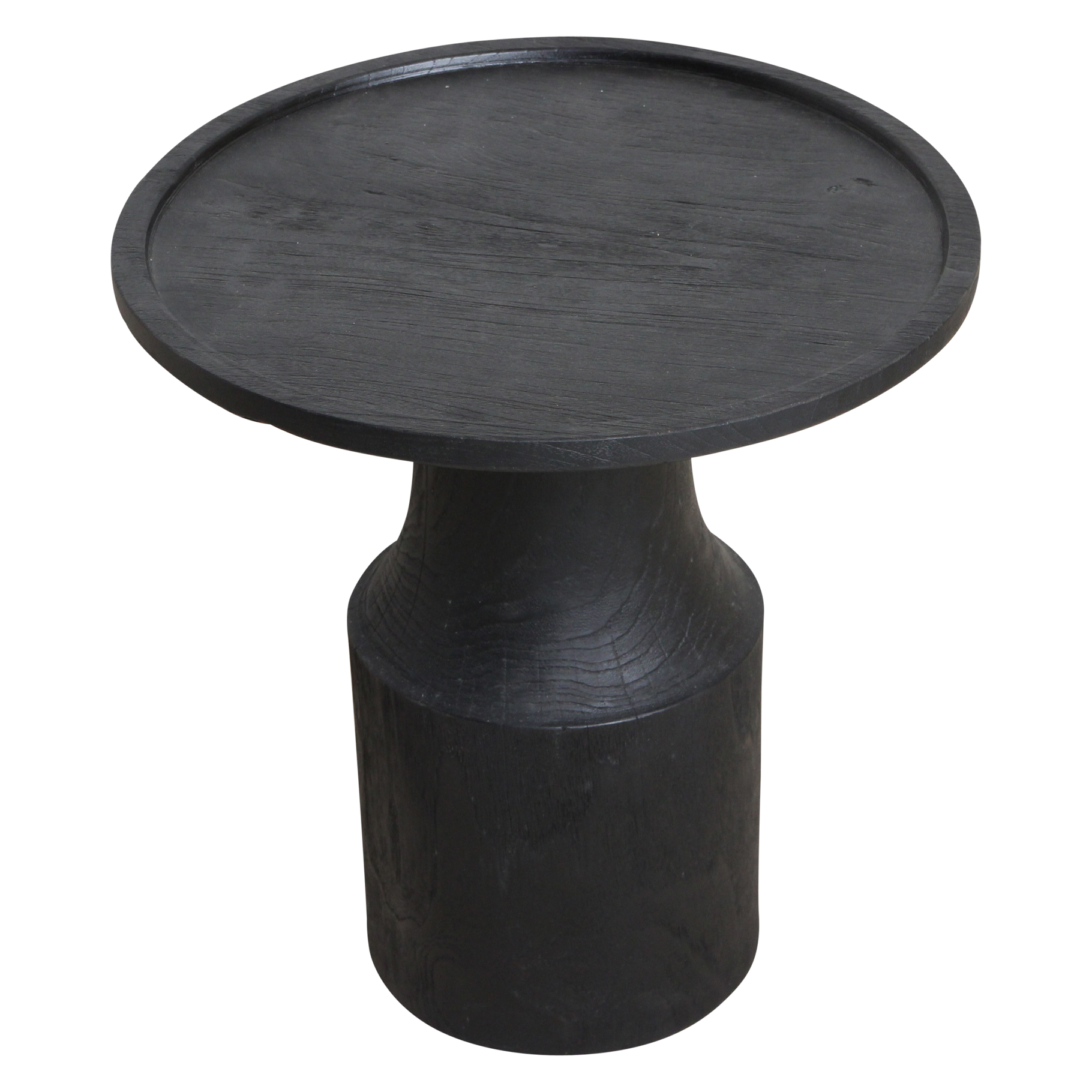 Raw Materials Bijzettafel Nero Midnight Rond 50cm Zwart Teakhout - KwaliteitWonen.nl