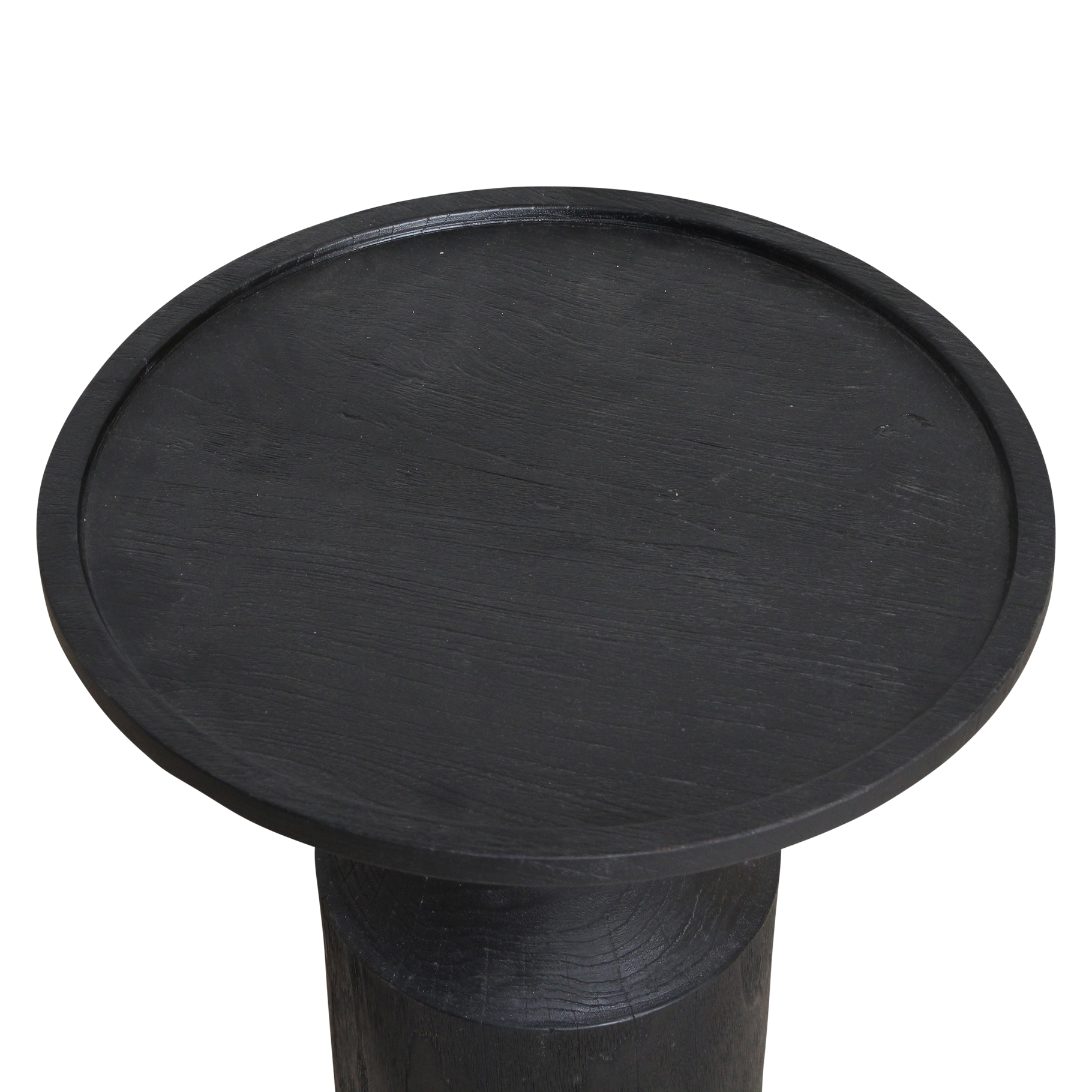 Raw Materials Bijzettafel Nero Midnight Rond 50cm Zwart Teakhout - KwaliteitWonen.nl