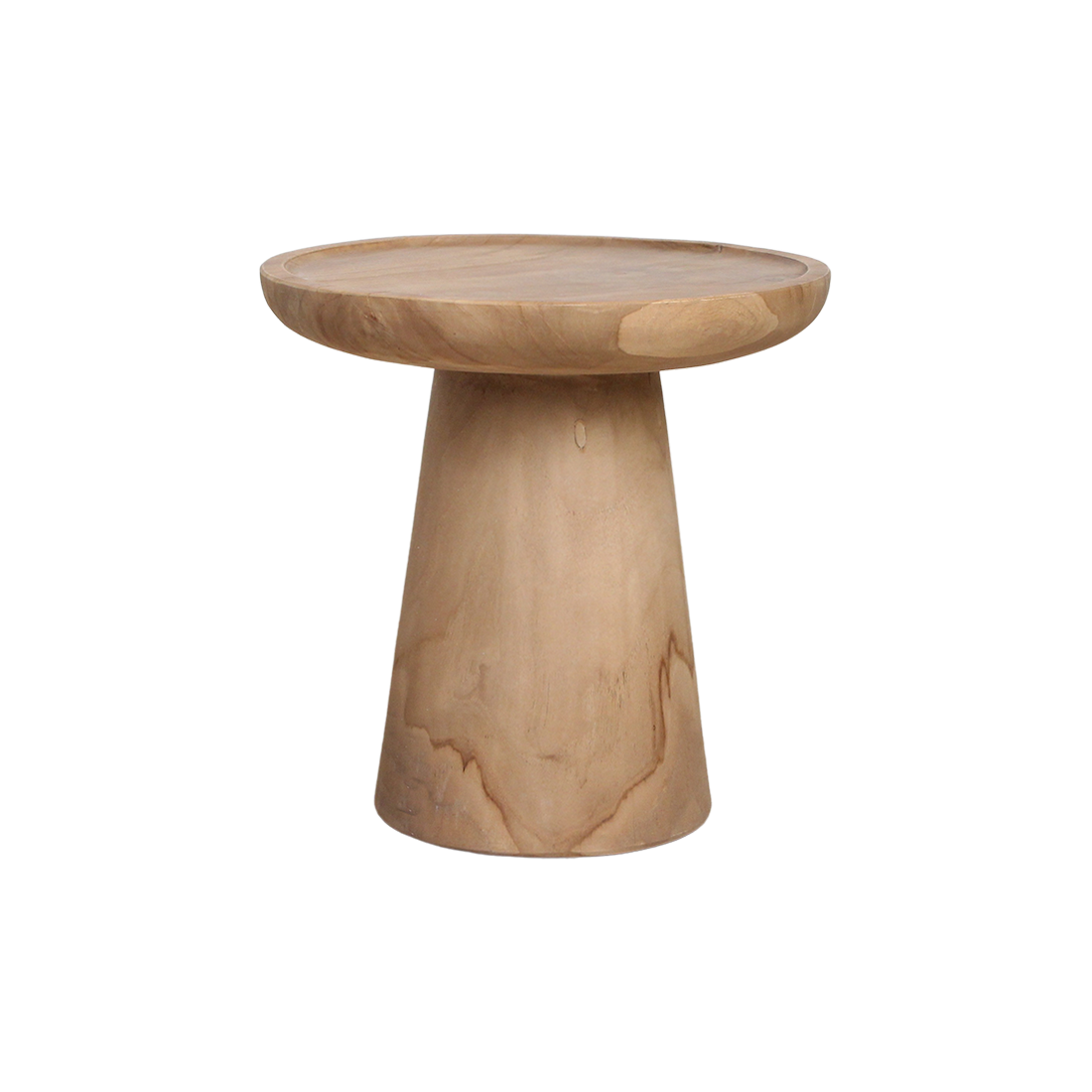 Raw Materials Bijzettafel Nero Ray Rond 40cm Teakhout - KwaliteitWonen.nl