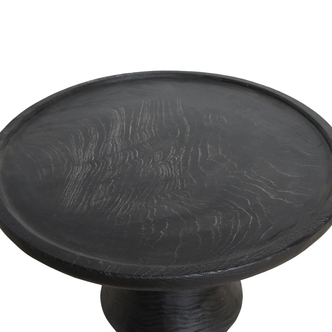 Raw Materials Bijzettafel Nero Twilight Rond 50cm Teakhout Zwart - KwaliteitWonen.nl