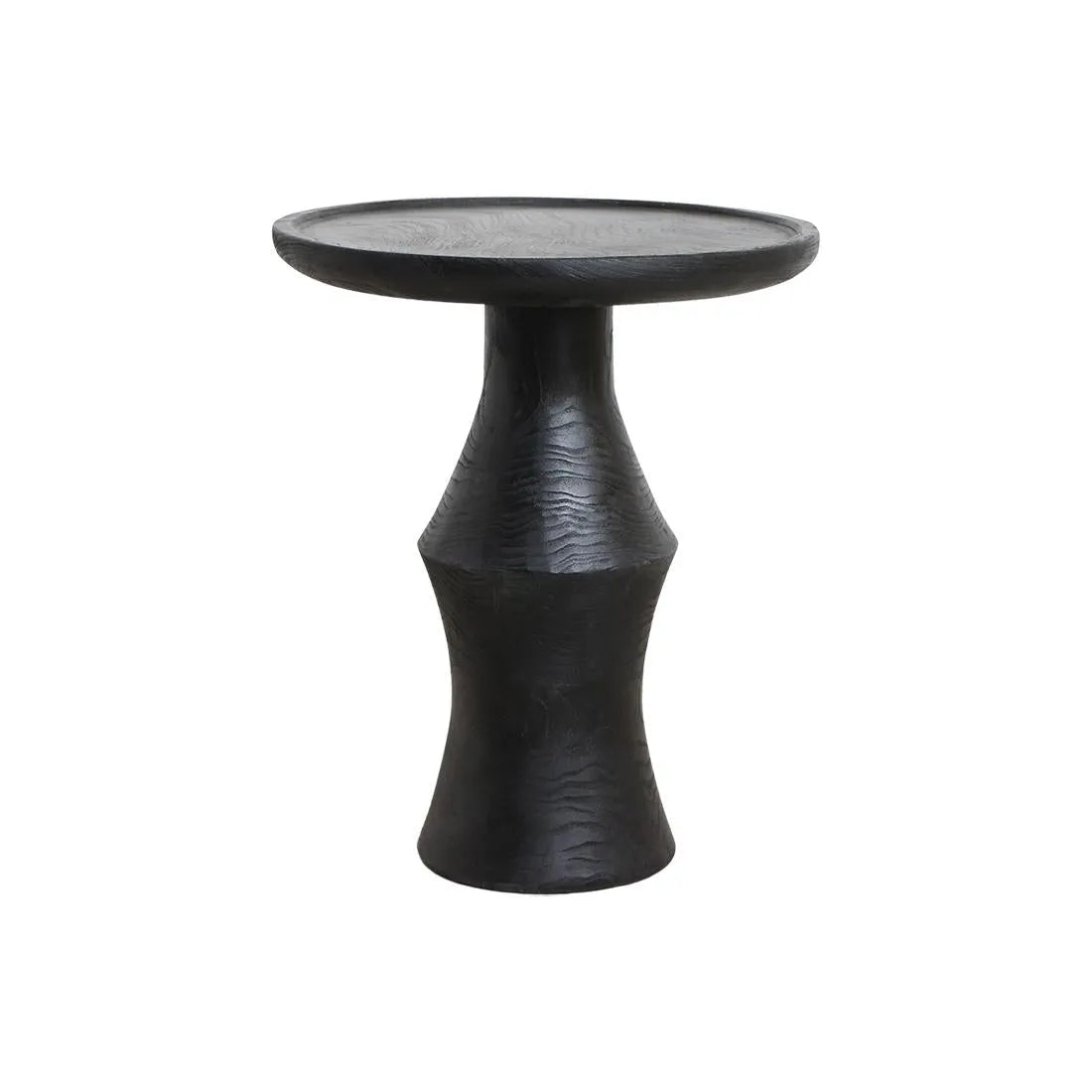 Raw Materials Bijzettafel Nero Twilight Rond 50cm Teakhout Zwart - KwaliteitWonen.nl