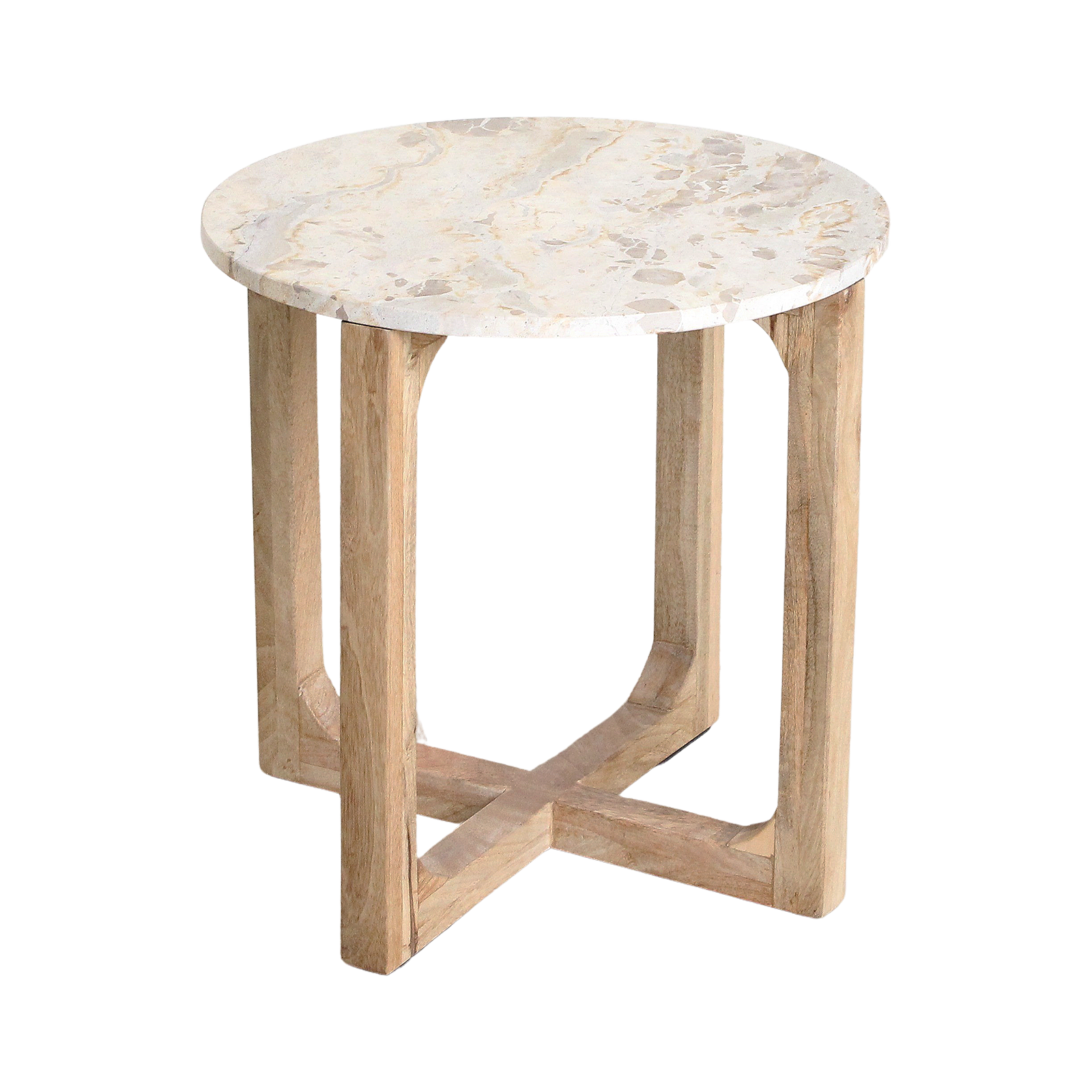 Raw Materials Bijzettafel Rond 50cm Marmer Créme - KwaliteitWonen.nl