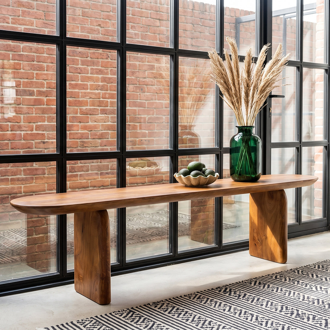 Raw Materials Bullnose Eetkamerbank Mangohout Bruin 180cm - KwaliteitWonen.nl