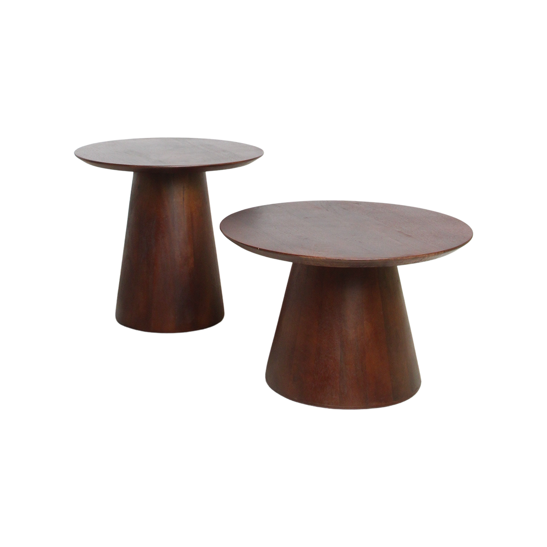 Raw Materials Bullnose Mangohouten Bijzettafel Cone Ø 50 Cm - KwaliteitWonen.nl