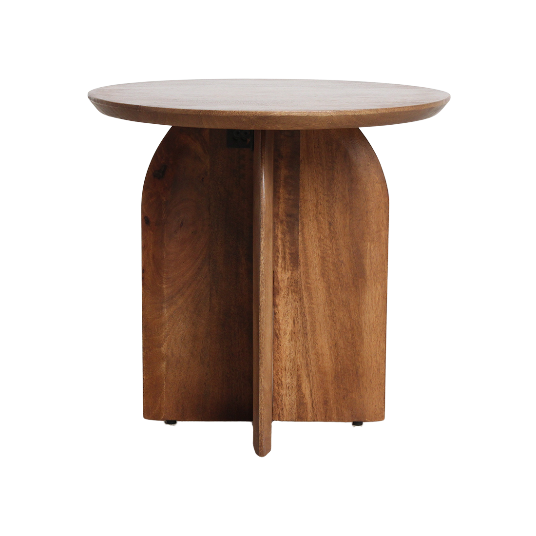 Raw Materials Bullnose Mangohouten Bijzettafel Cross Ø 50 Cm - KwaliteitWonen.nl