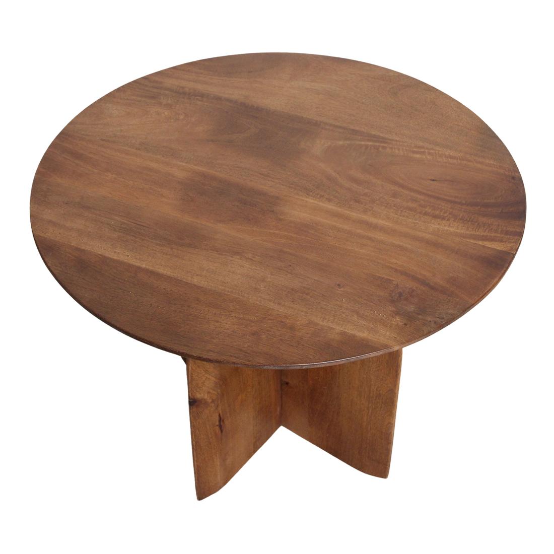 Raw Materials Bullnose Mangohouten Bijzettafel Cross Ø 55 Cm - KwaliteitWonen.nl