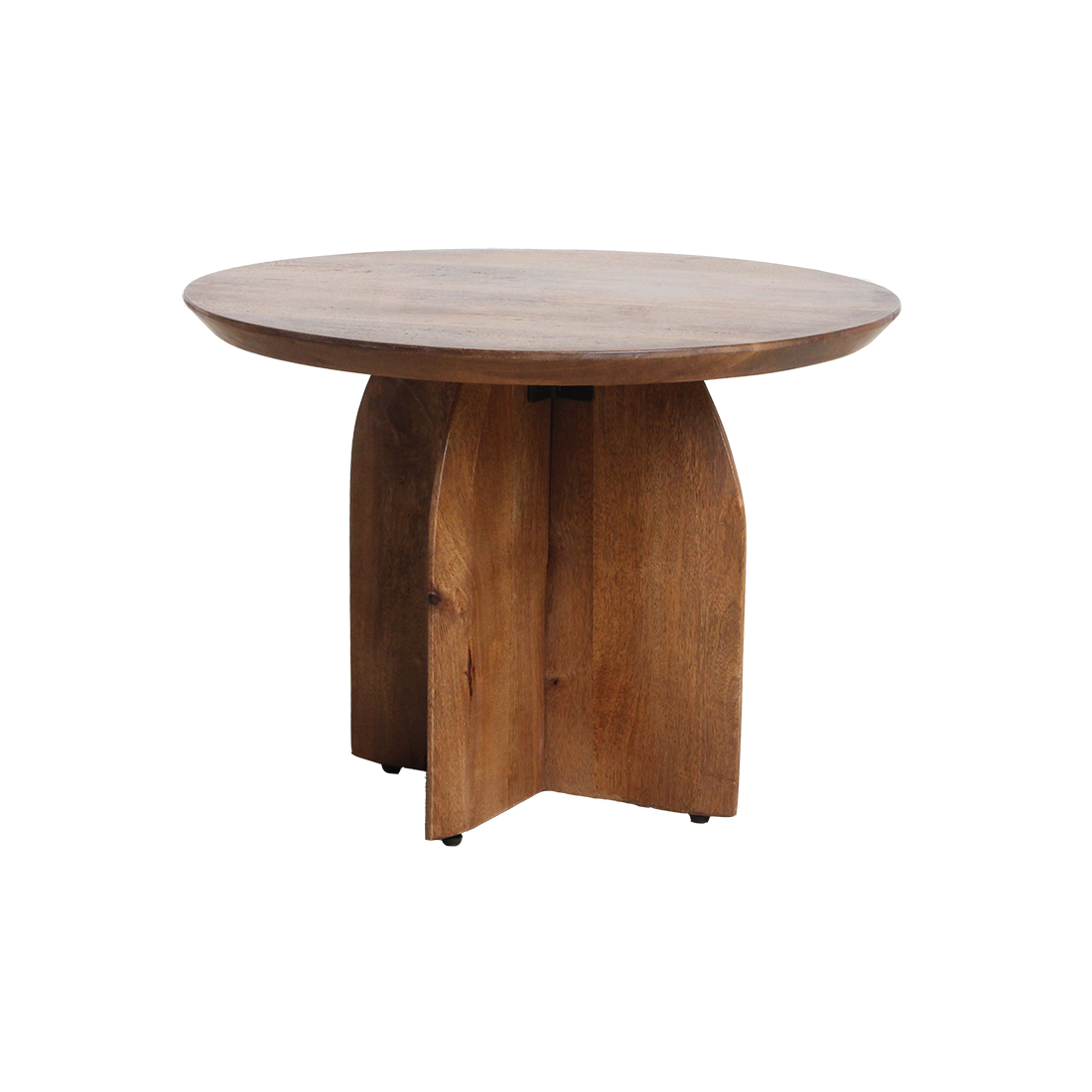 Raw Materials Bullnose Mangohouten Bijzettafel Cross Ø 55 Cm - KwaliteitWonen.nl