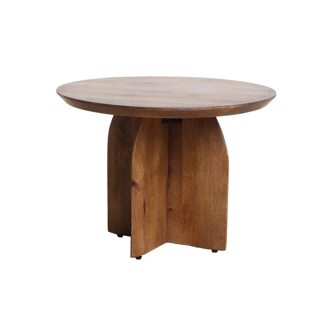 Raw Materials Bullnose Mangohouten Bijzettafel Cross Ø 55 Cm - KwaliteitWonen.nl