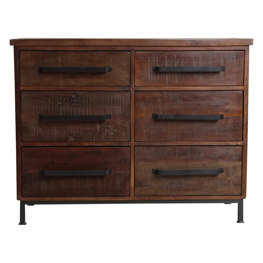 Raw Materials Dressoir Hout Bruin 6 Lades - KwaliteitWonen.nl
