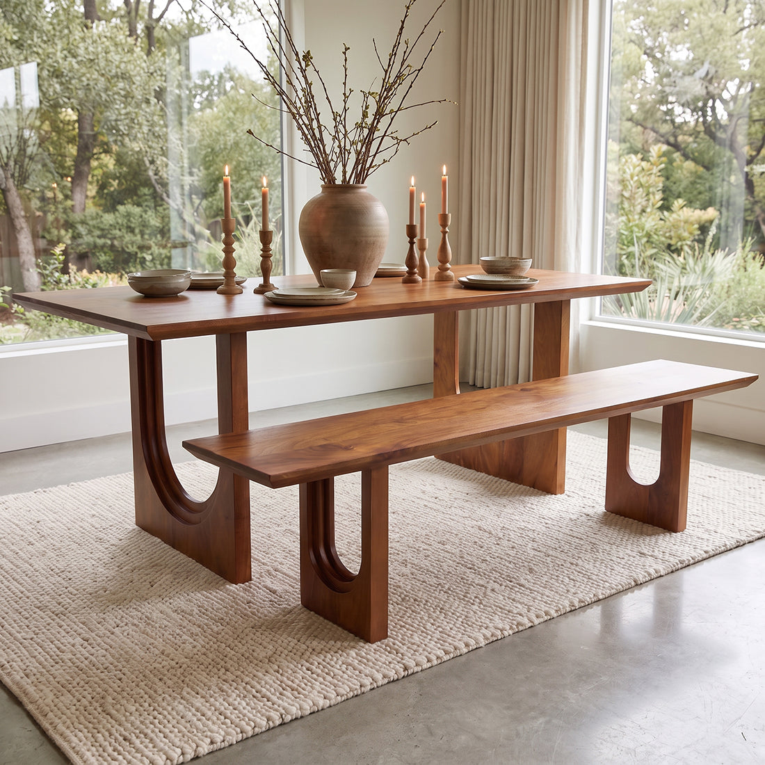 Raw Materials Eetkamerbank Bullnose Chamfered 180cm mangohout - KwaliteitWonen.nl