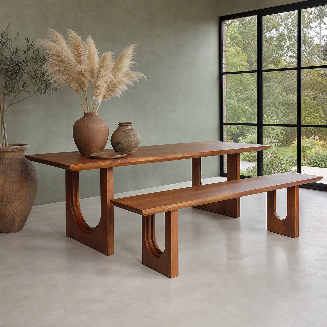 Raw Materials Eettafel Bullnose Chamfered Arch 180cm mangohout - KwaliteitWonen.nl