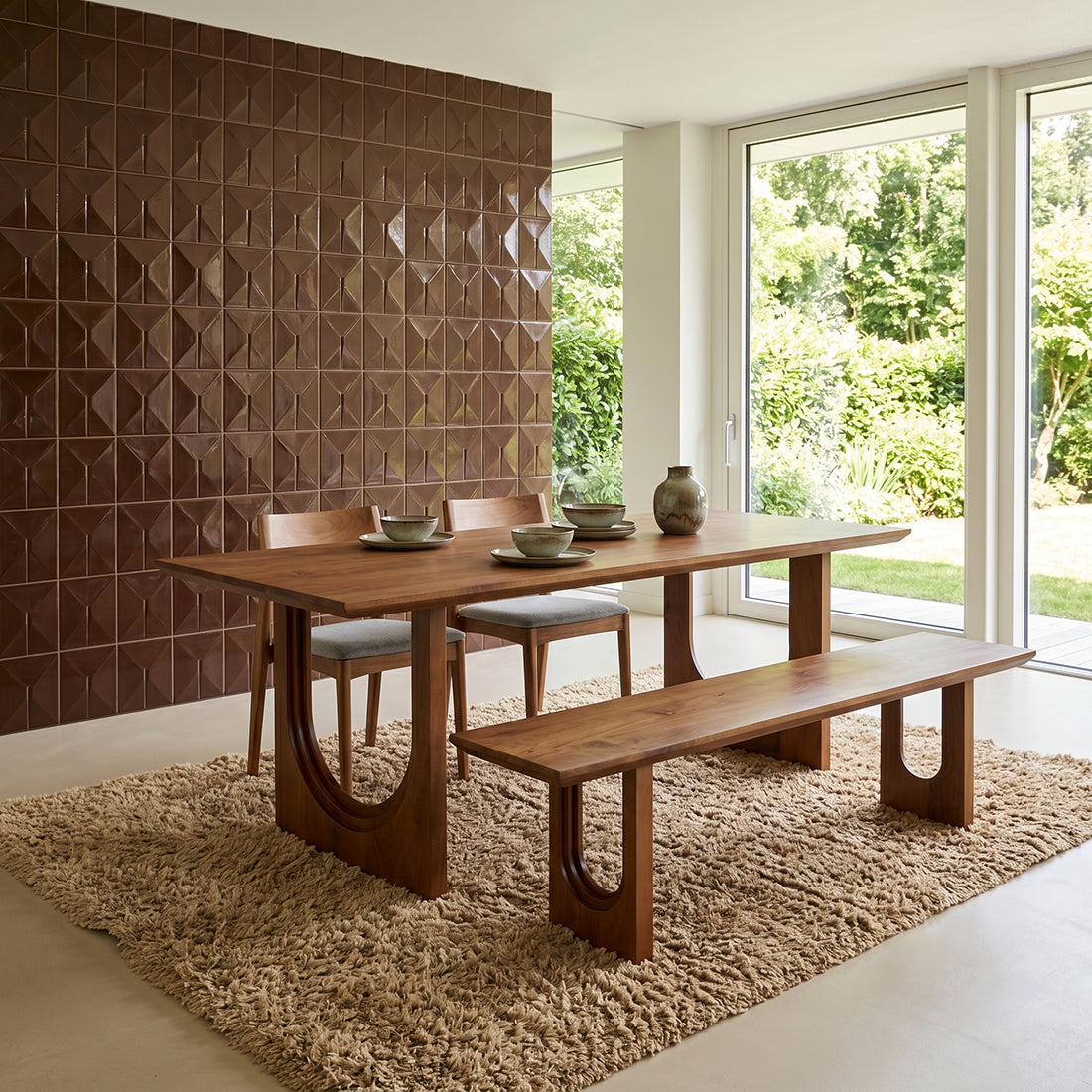 Raw Materials Eettafel Bullnose Chamfered Arch 180cm mangohout - KwaliteitWonen.nl