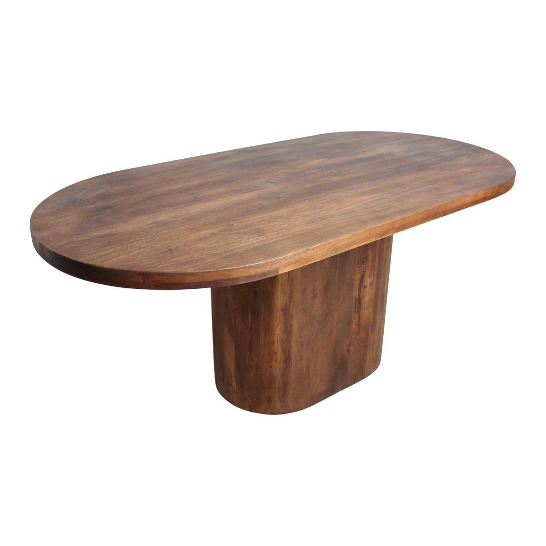 Raw Materials Eettafel Bullnose Oblong Ovaal 200cm Mangohout - KwaliteitWonen.nl