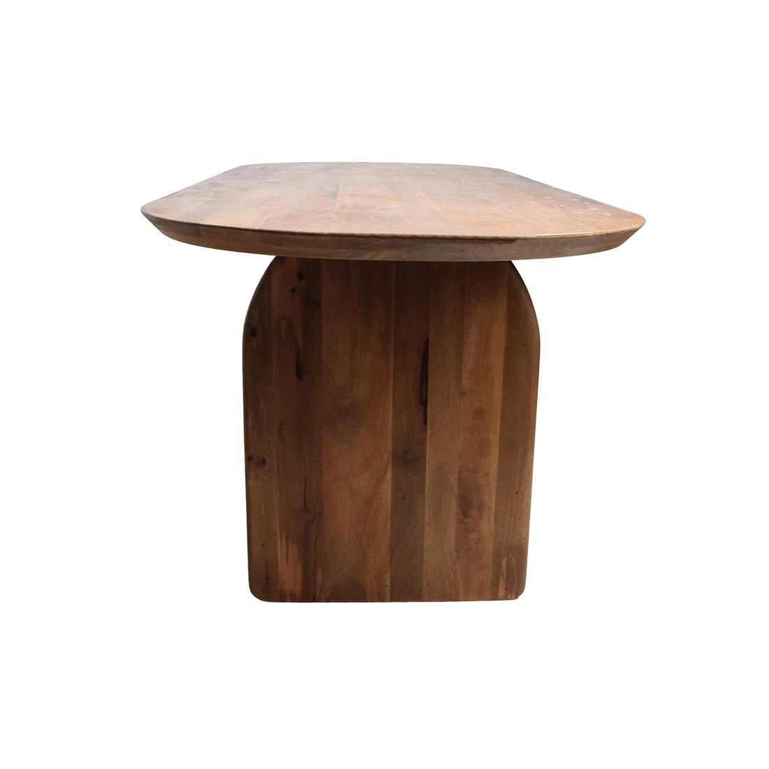 Raw Materials Eettafel Bullnose Ovaal 200x90cm Bruin Mangohout - Mix Onderstel - KwaliteitWonen.nl