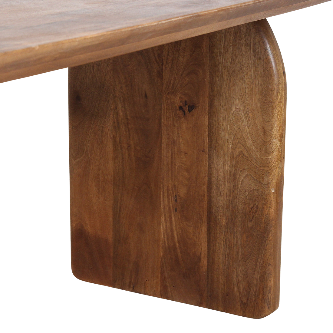 Raw Materials Eettafel Bullnose Ovaal 200x90cm Mangohout Bruin - Gesloten Onderstel - KwaliteitWonen.nl