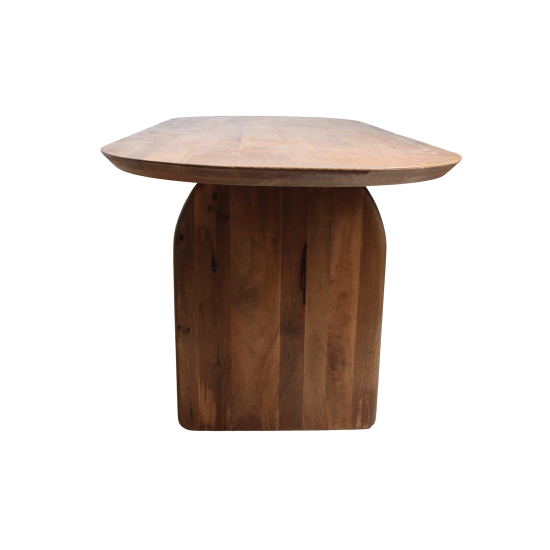 Raw Materials Eettafel Bullnose Ovaal 240x90cm Bruin Mangohout - Mix onderstel - KwaliteitWonen.nl