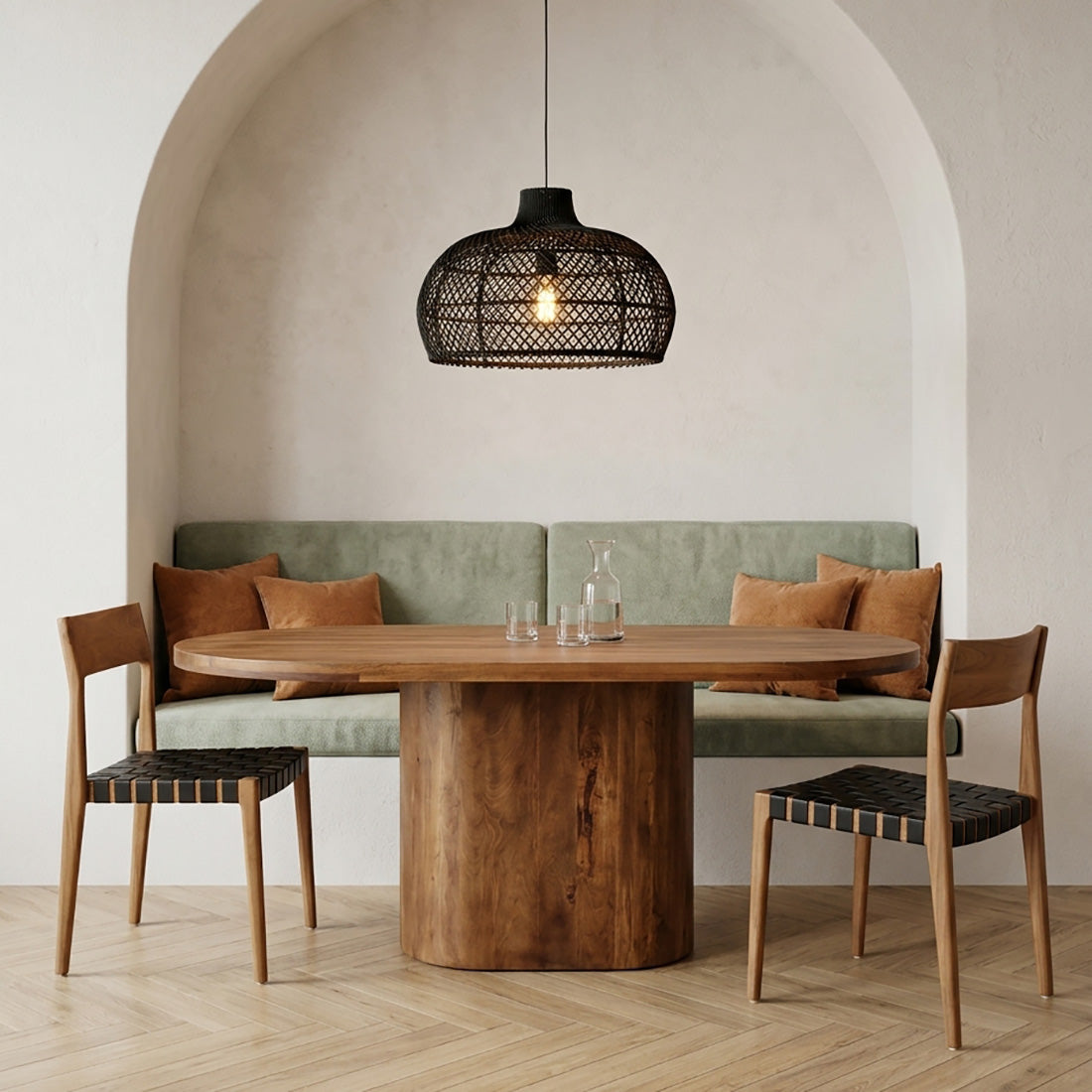 Raw Materials Eettafel Bullose Oblong Ovaal 240x110cm Mangohout - KwaliteitWonen.nl