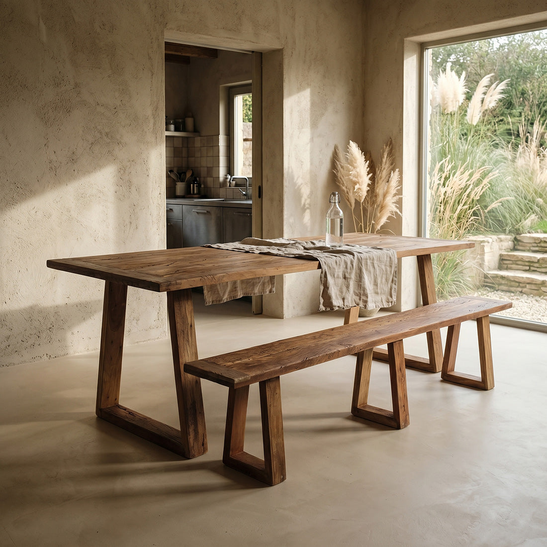 Raw Materials Eettafel Farmwood 180x90cm Gerecycled Hout - KwaliteitWonen.nl