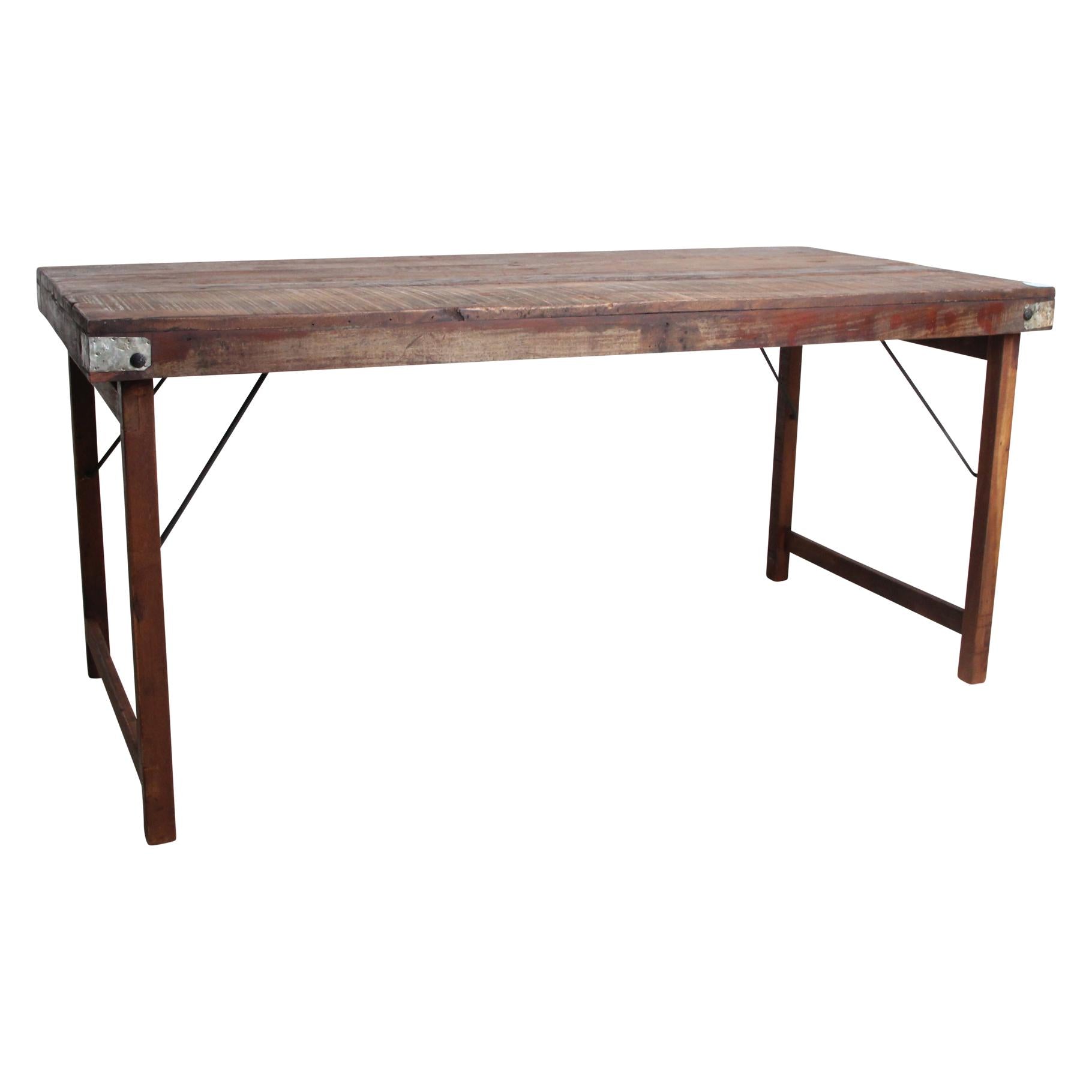 Raw Materials Eettafel Vintage Inklapbaar 165x75cm Gerecycled Hout - KwaliteitWonen.nl