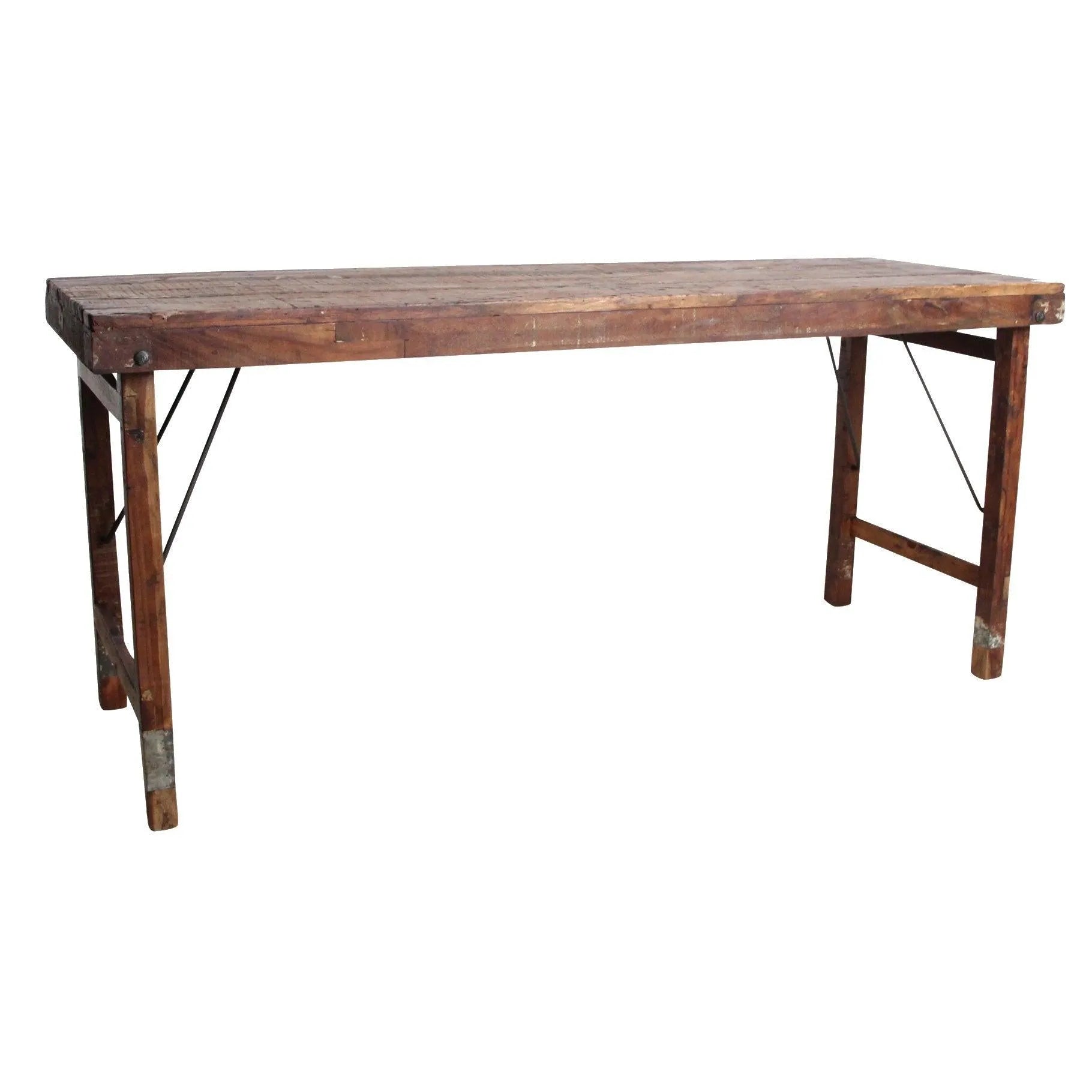 Raw Materials Eettafel Vintage Inklapbaar 173x60cm Gerecycled Hout - KwaliteitWonen.nl
