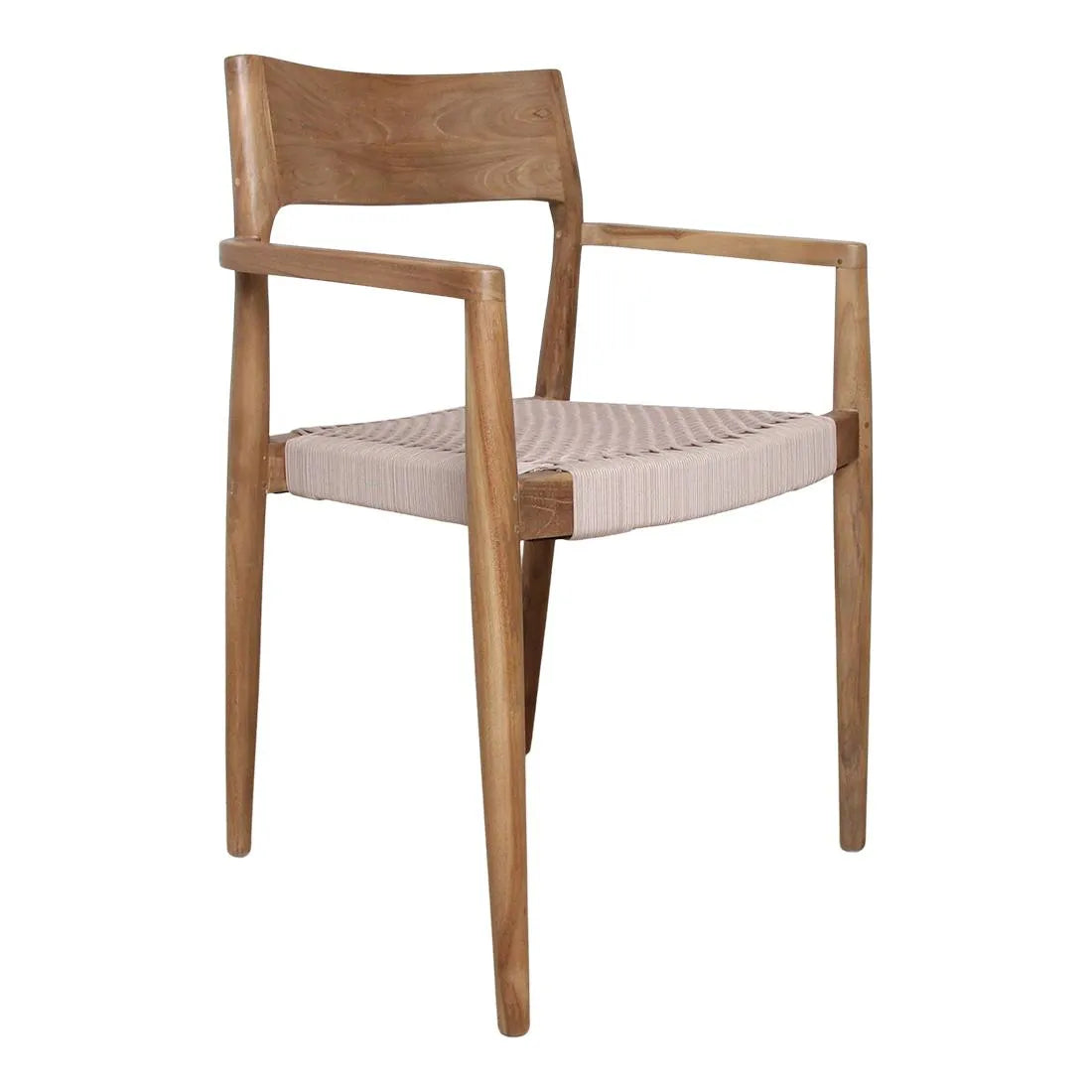 Raw Materials Freya Donker Teakhouten Tuinstoel Met Armleuning - Naturel (Set Van 2)-Kwaliteitwonen.nl