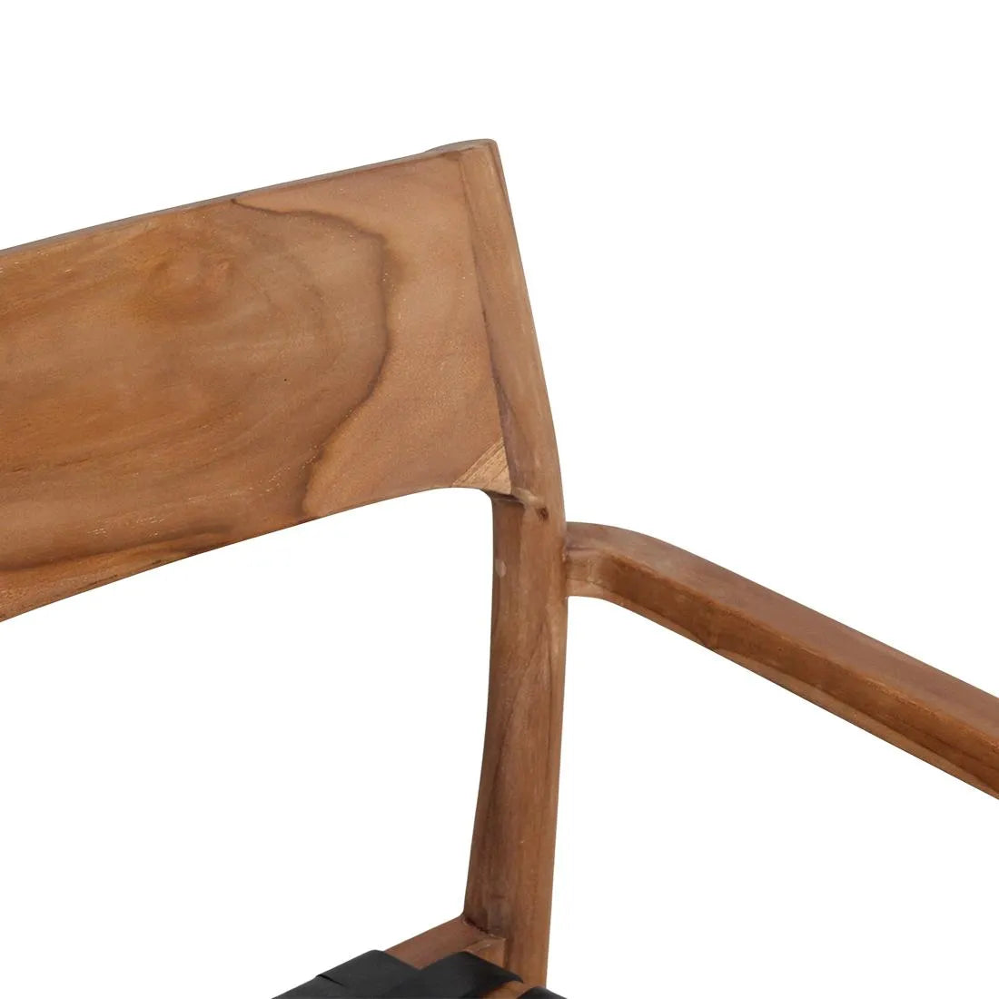 Raw Materials Freya Teak Eetkamerstoel Met Armleuning - Zwart (Set Van 2) - KwaliteitWonen.nl