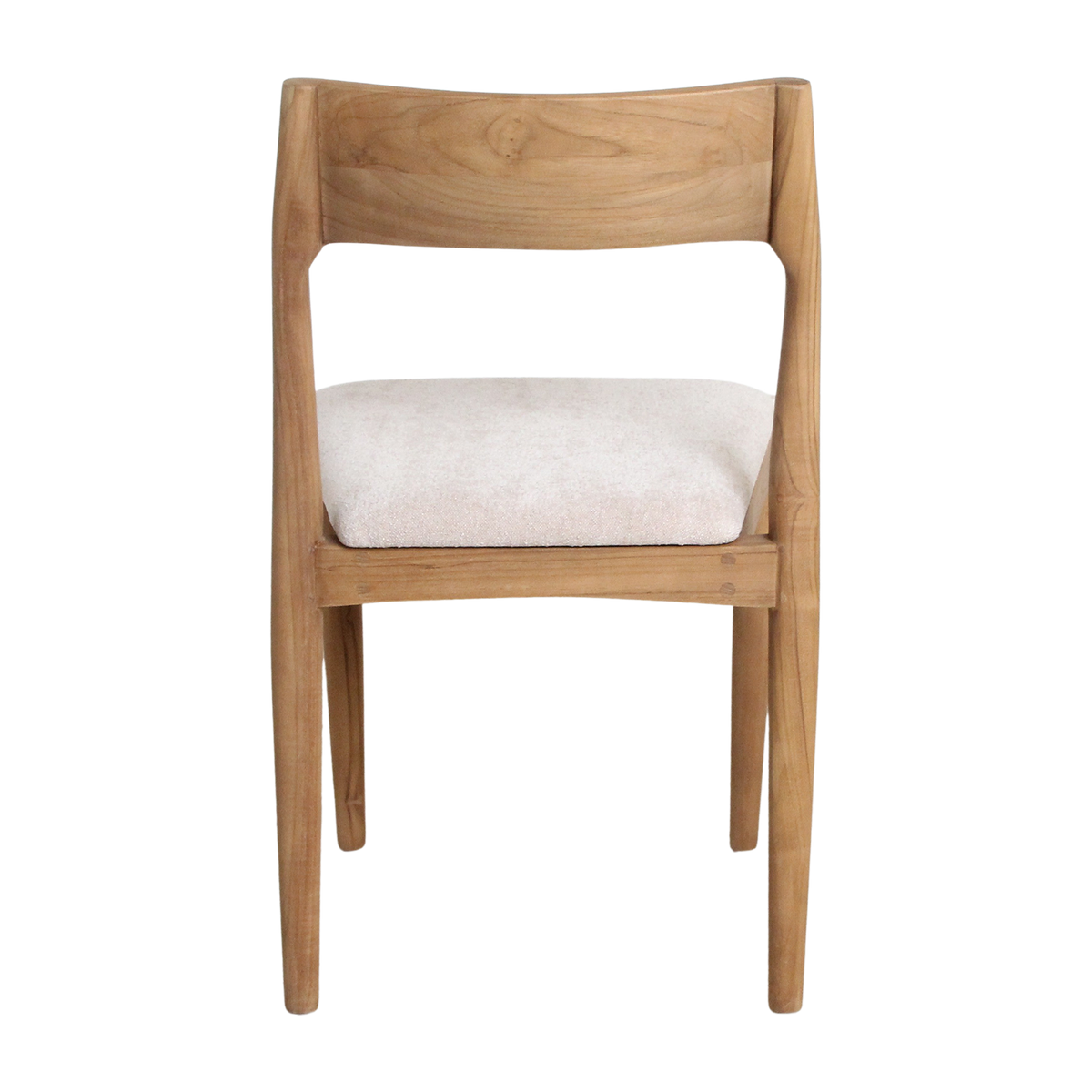 Raw Materials Freya Teak Houten Eetkamerstoel Crème - KwaliteitWonen.nl
