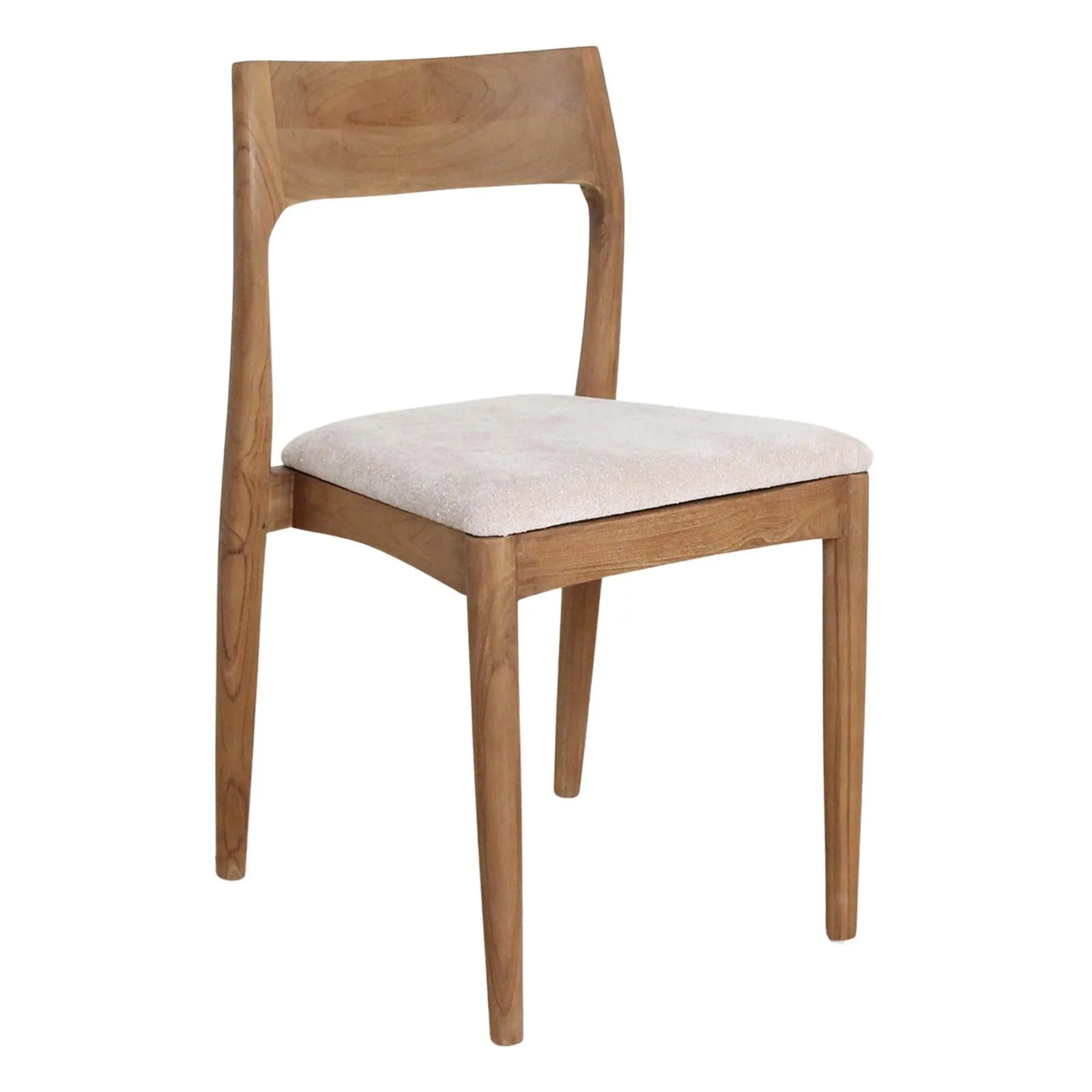 Raw Materials Freya Teak Houten Eetkamerstoel Crème - KwaliteitWonen.nl