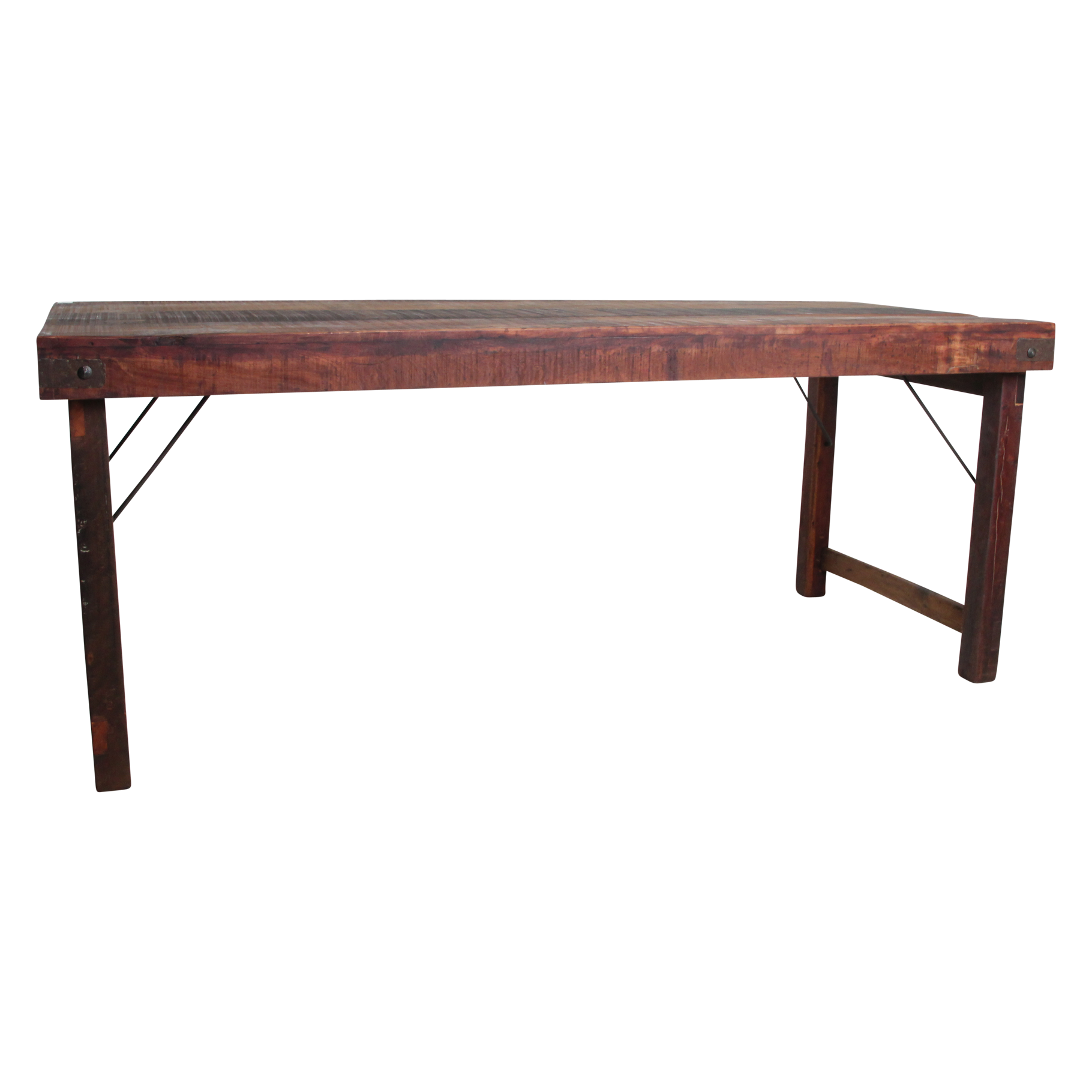 Raw Materials Inklapbare Vintage Eettafel Xl - Gerecycled Hout - 190x80cm - KwaliteitWonen.nl