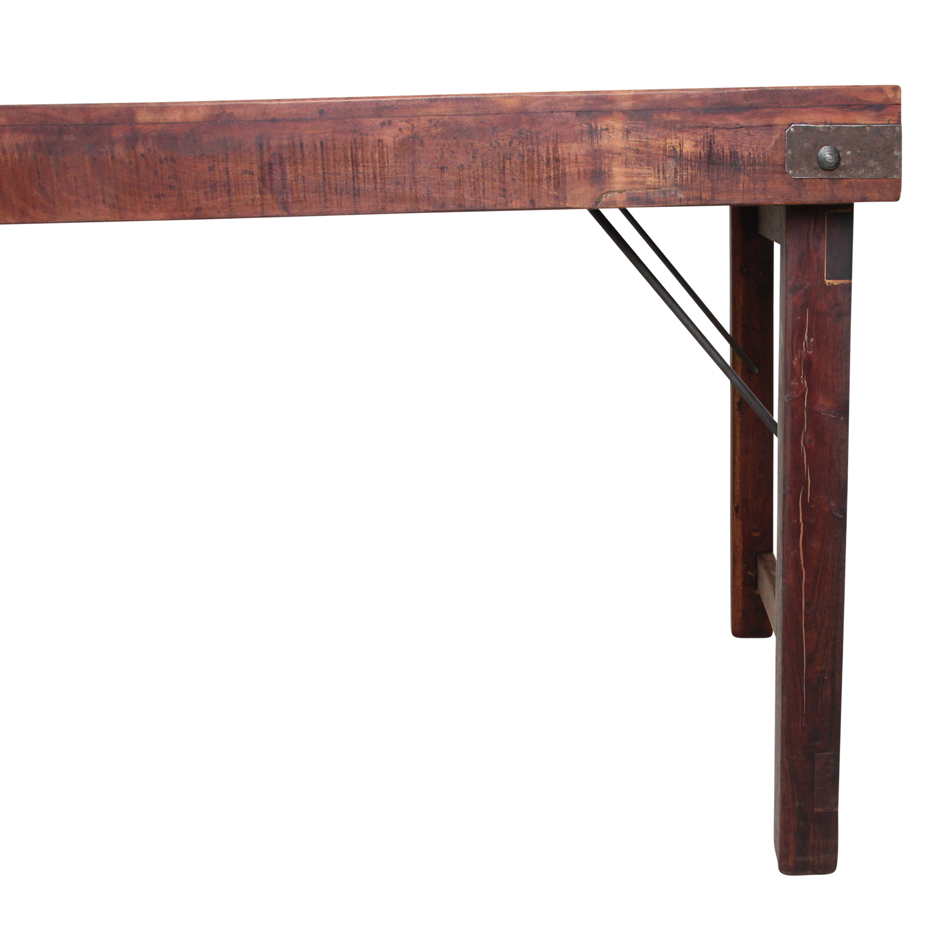 Raw Materials Inklapbare Vintage Eettafel Xl - Gerecycled Hout - 190x80cm - KwaliteitWonen.nl