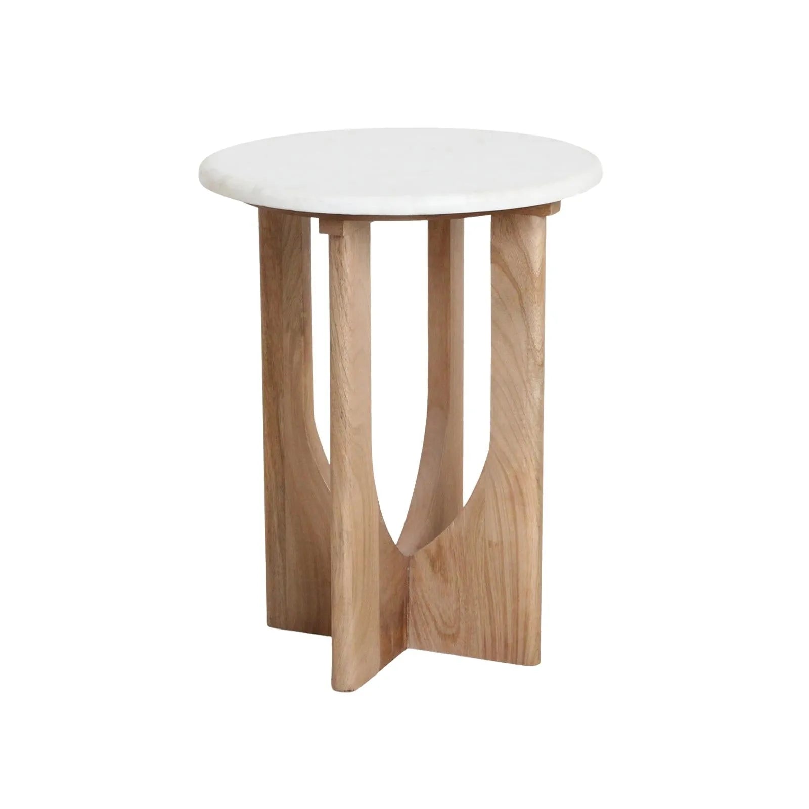 Raw Materials Kuching Marmeren Bijzettafel - Wit-Kwaliteitwonen.nl