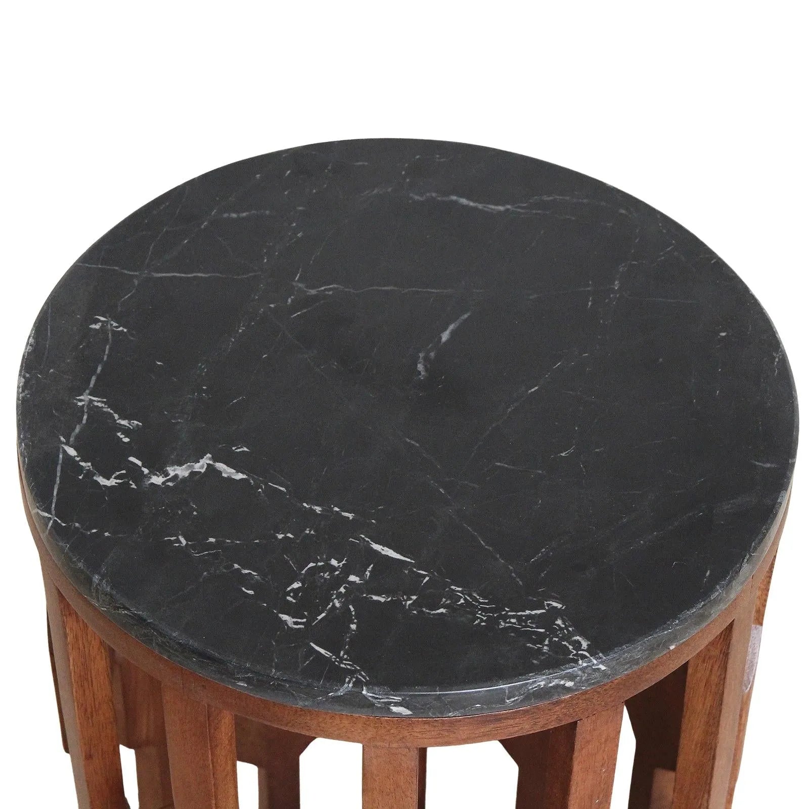 Raw Materials Lampung Marmeren Bijzettafel - Zwart - KwaliteitWonen.nl