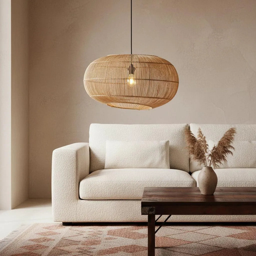 Raw Materials Luna Rotan Hanglamp Orbit -Ø 62x37 Cm - KwaliteitWonen.nl