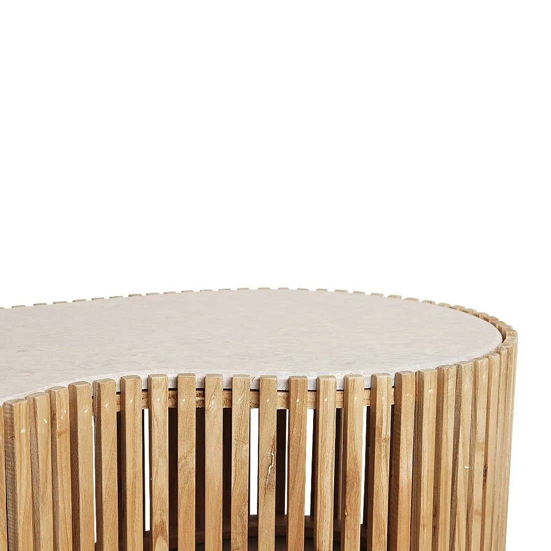 Raw Materials Marmeren Salontafel 93x54cm Sungkai Hout - KwaliteitWonen.nl