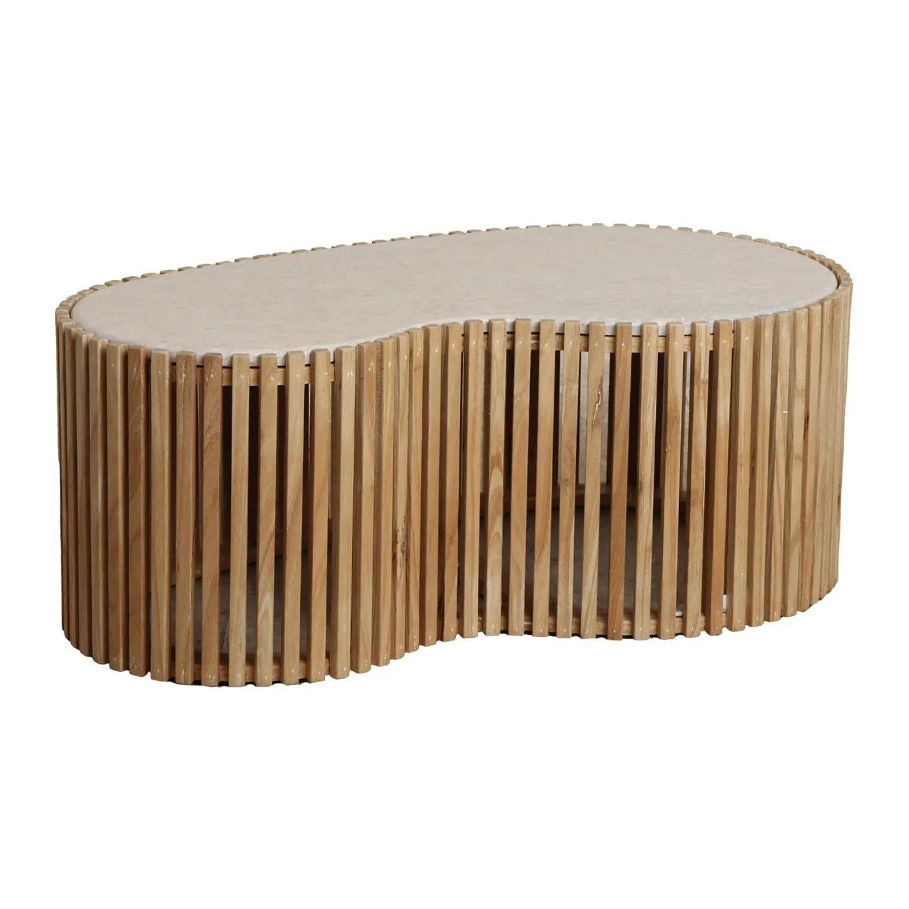 Raw Materials Marmeren Salontafel 93x54cm Sungkai Hout - KwaliteitWonen.nl
