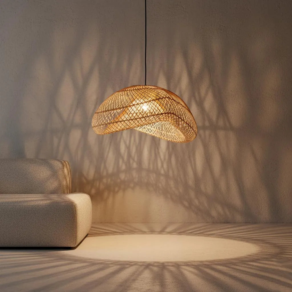 Raw Materials Maze Rotan Hanglamp Organisch L -Ø 57x31 Cm - KwaliteitWonen.nl