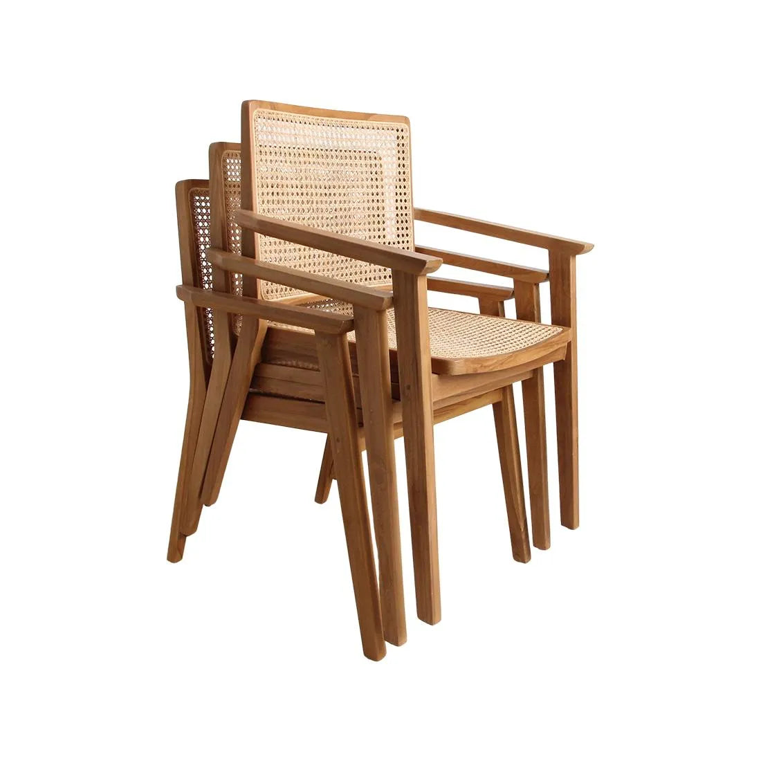 Raw Materials Nova Teak Eetkamerstoel Met Armleuning (Set Van 2) - KwaliteitWonen.nl